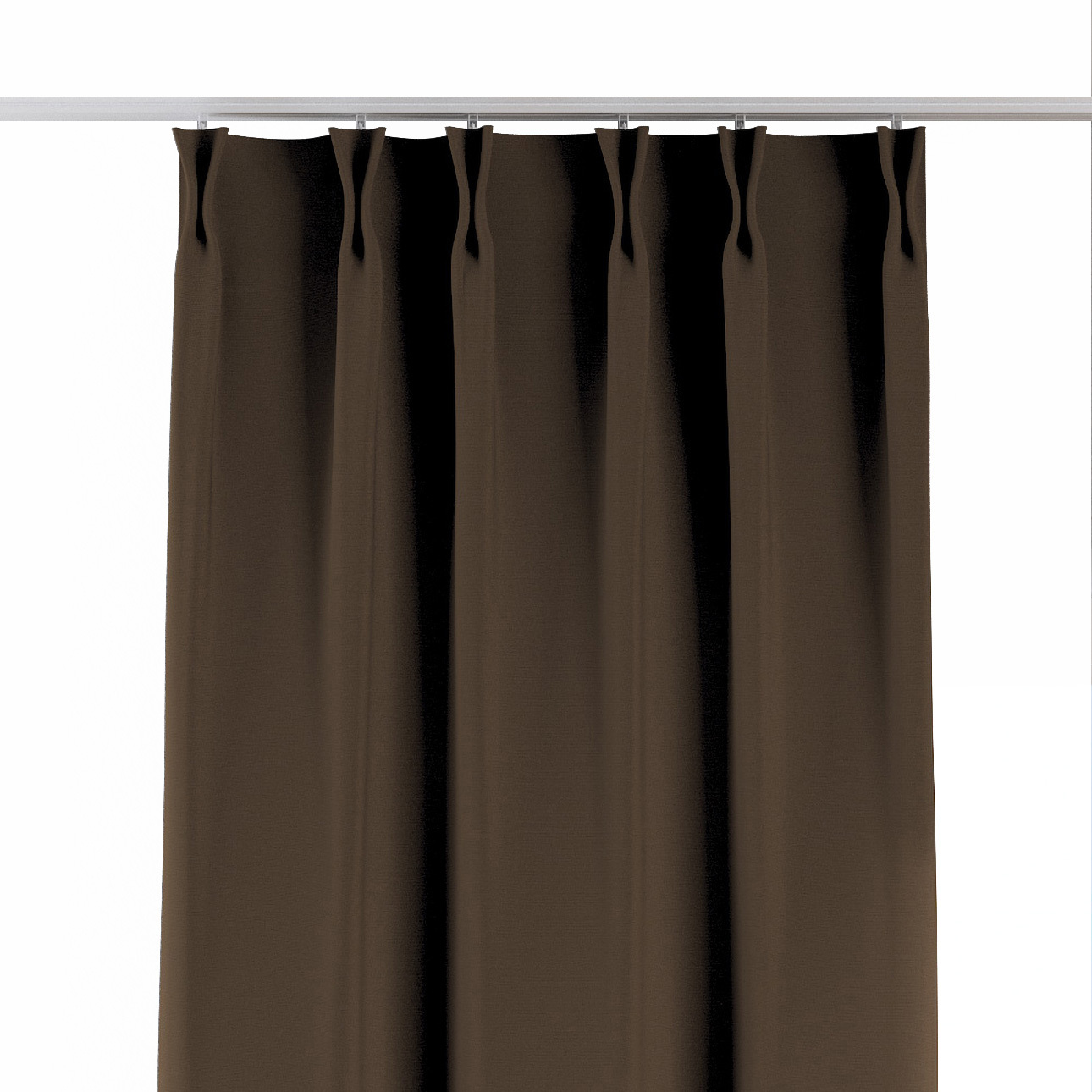 Vorhang mit flämischen 2-er Falten, mocca, Cotton Panama (702-02) günstig online kaufen