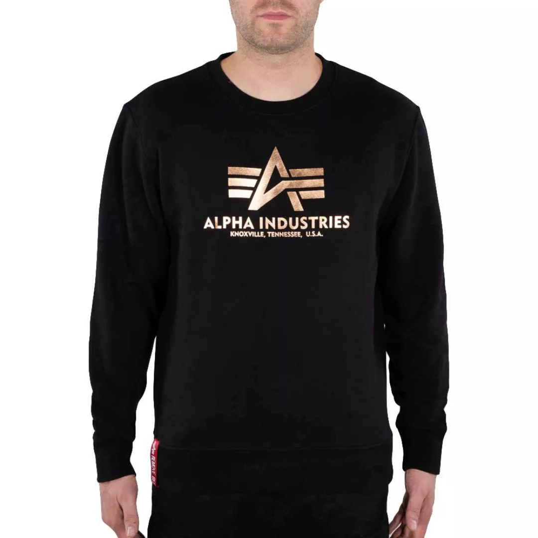 Alpha Industries Basic Foil Print Sweatshirt S Black / Gold günstig online kaufen