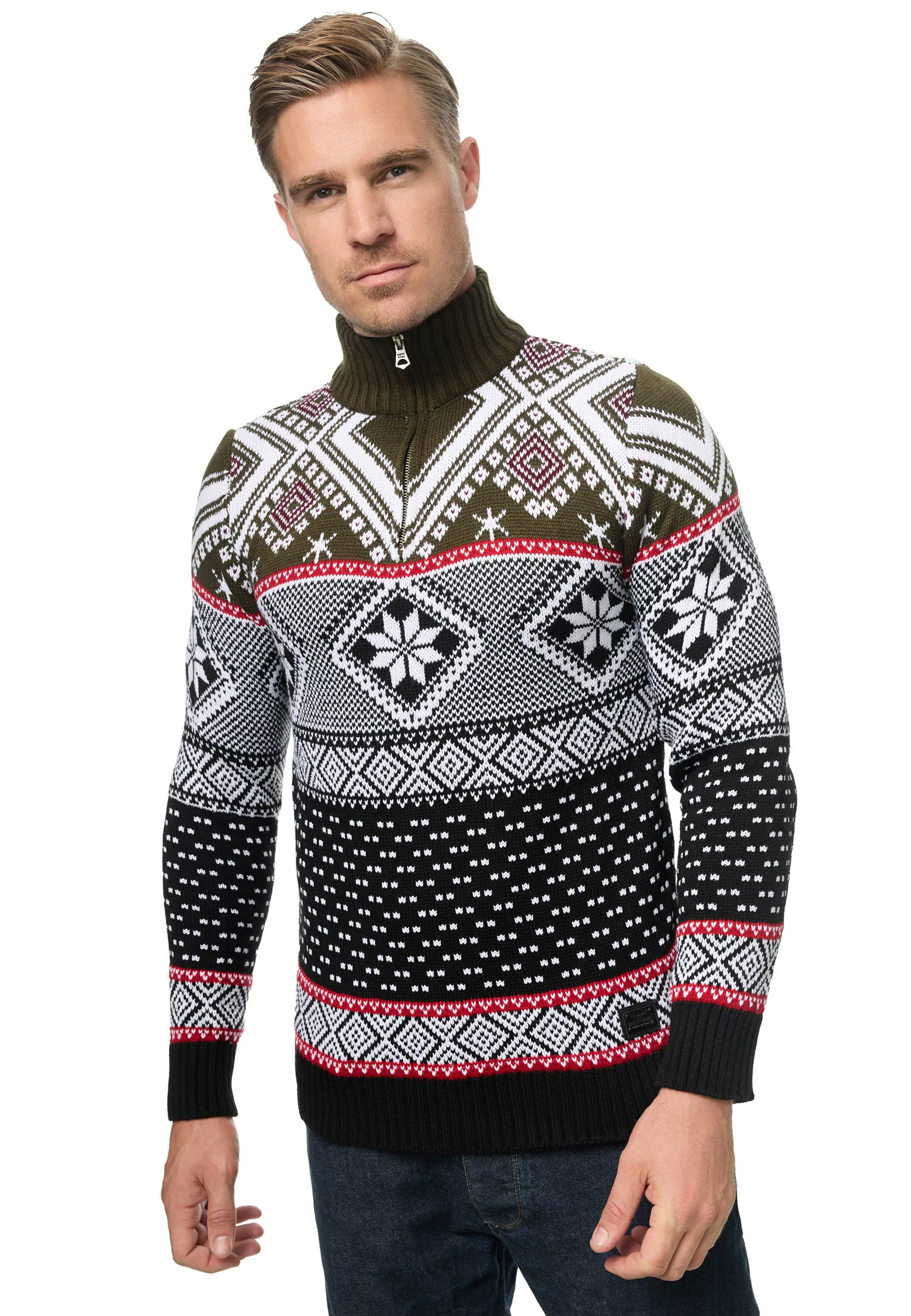 Rusty Neal Strickpullover, mit winterlichem Muster günstig online kaufen