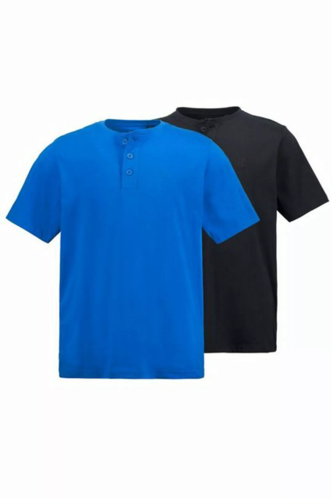 JP1880 T-Shirt Henleys Basic 2er-Pack Rundhals Knopfleiste (2-tlg) günstig online kaufen