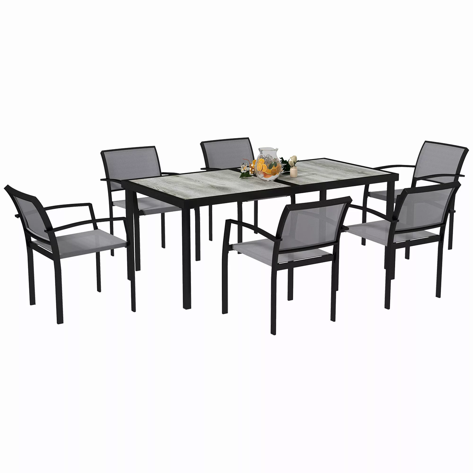 Outsunny Garten-Essgruppe für 6 Personen, Esstisch günstig online kaufen