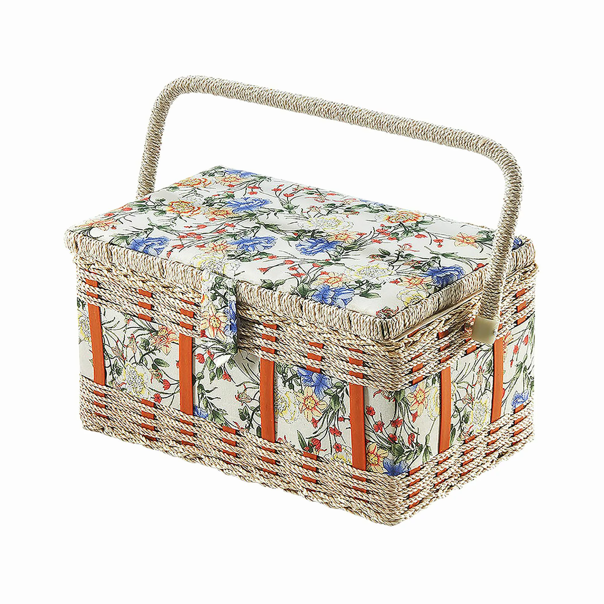 Kobolo Nähkorb Nähkästchen eckig mit Blumenmuster günstig online kaufen