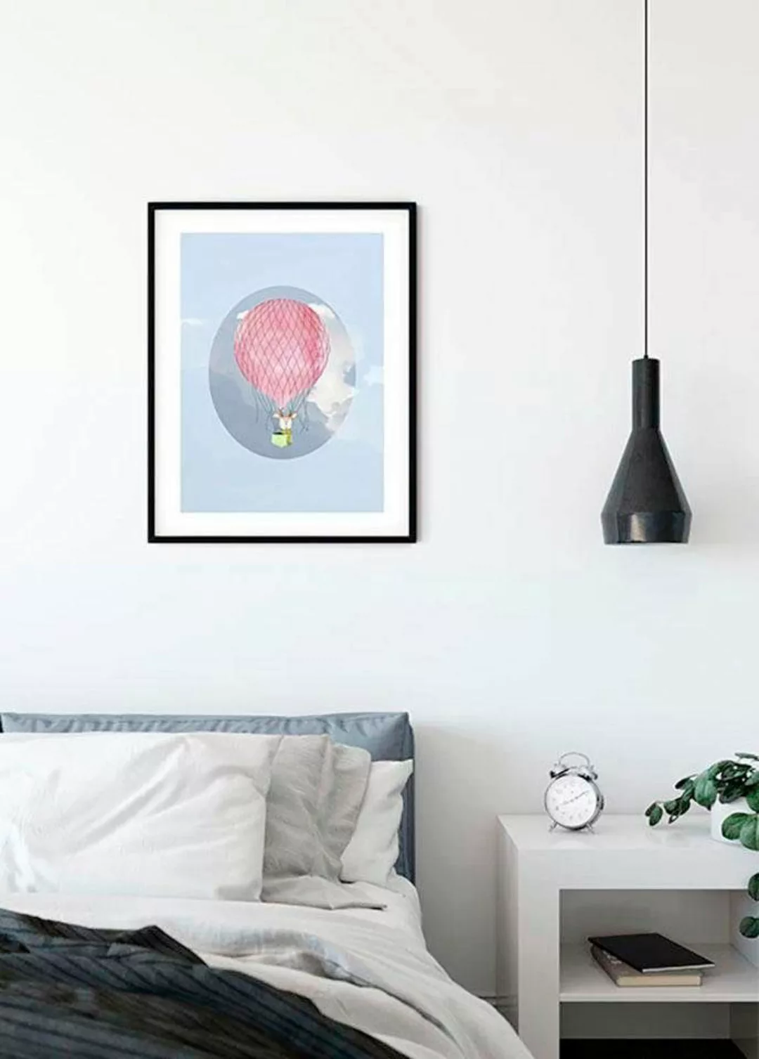 Komar Poster »Happy Balloon Blue«, Figuren, (1 St.), Kinderzimmer, Schlafzi günstig online kaufen