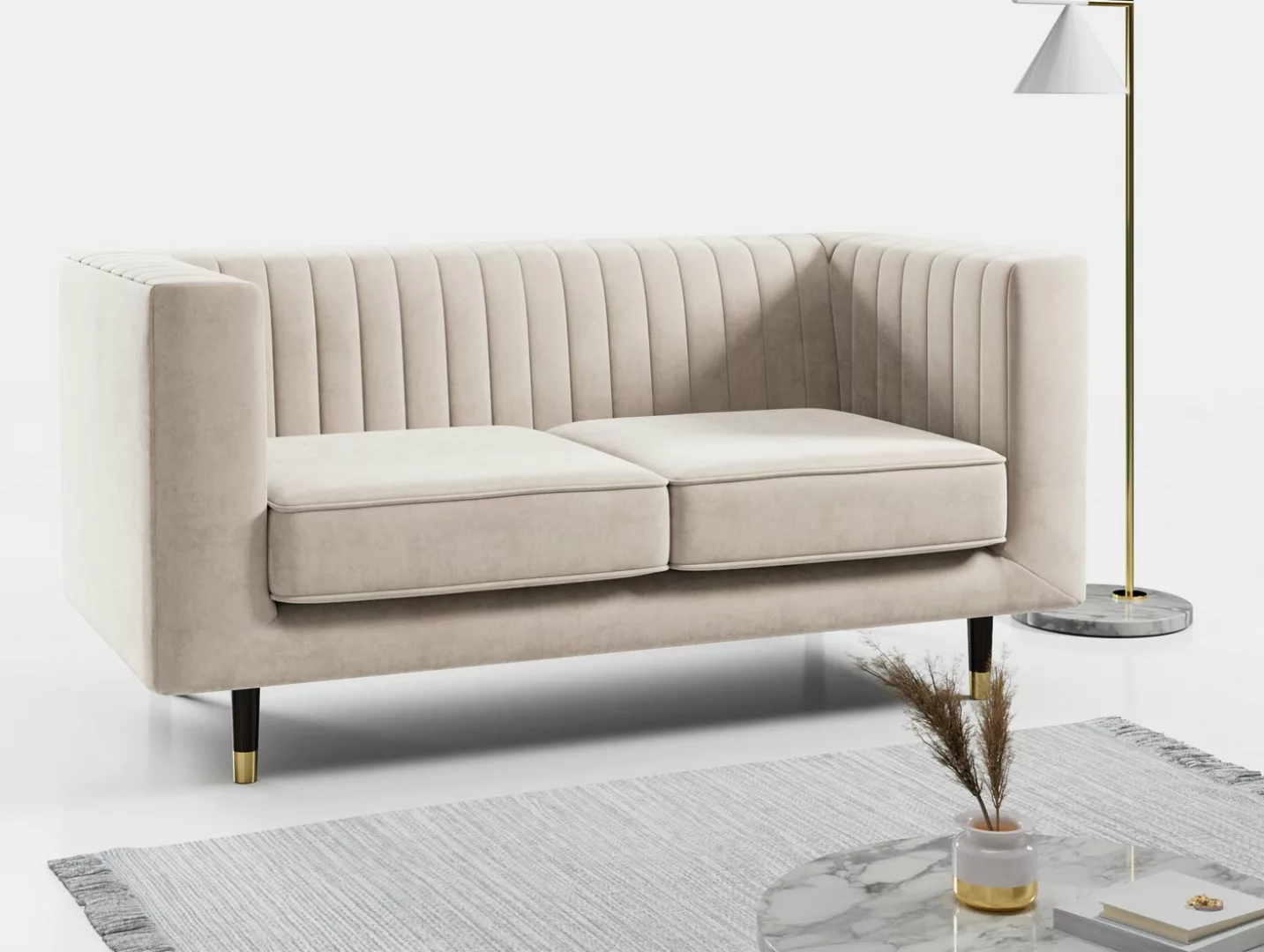 MKS MÖBEL Sofa ELMO 2, Ein freistehendes Zweisitzer-Sofa, Modern Stil, hohe günstig online kaufen