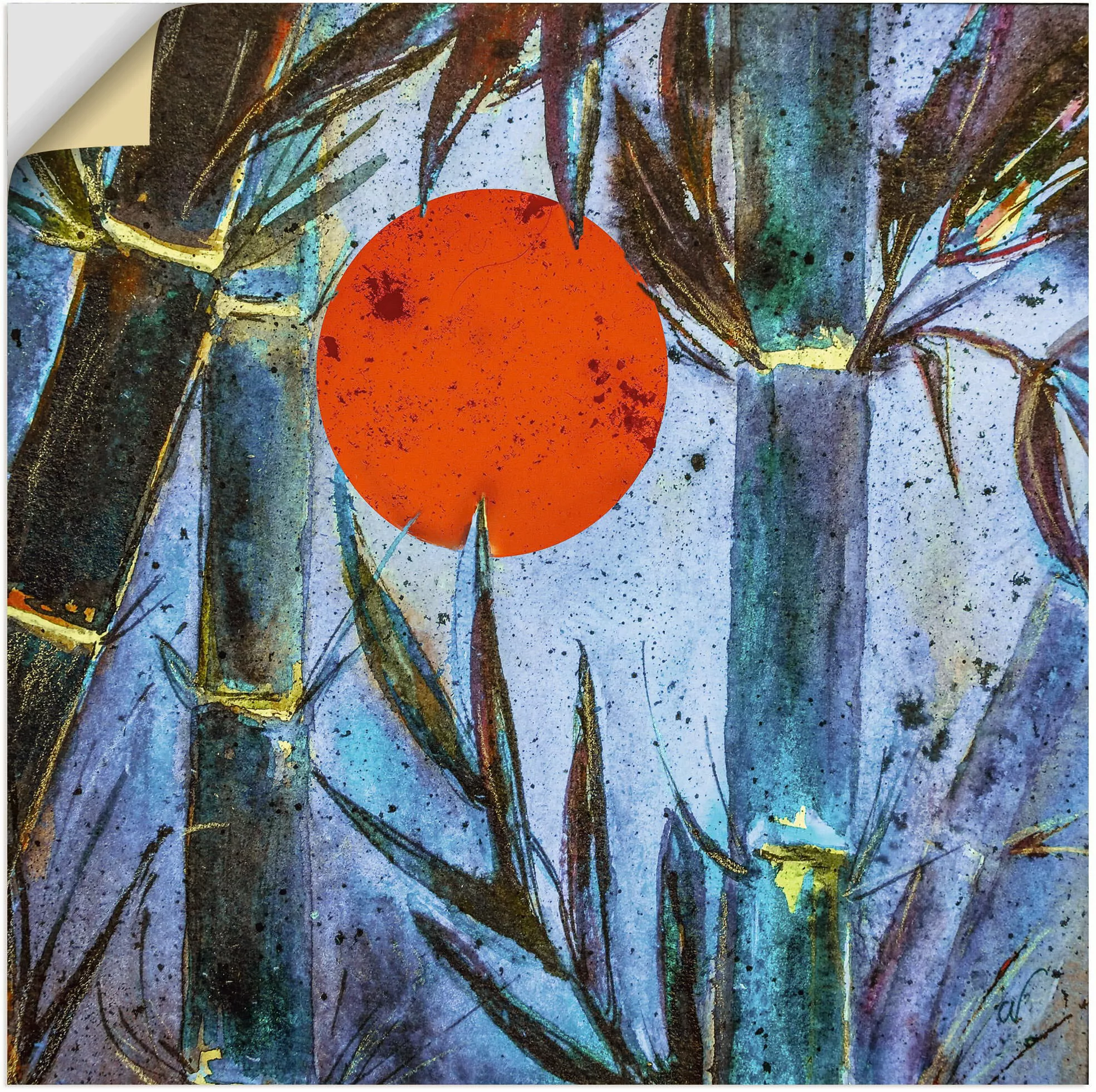 Artland Wandfolie "Bambus im blauen Licht", Arrangements, (1 St.), selbstkl günstig online kaufen