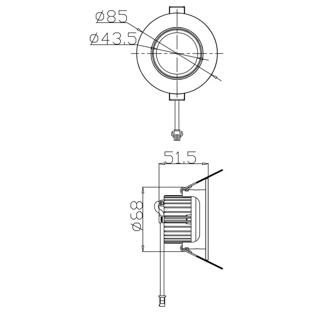 LED Deckeneinbauleuchte COB68 in Weiß 8,5W 24V Rund 2700K günstig online kaufen