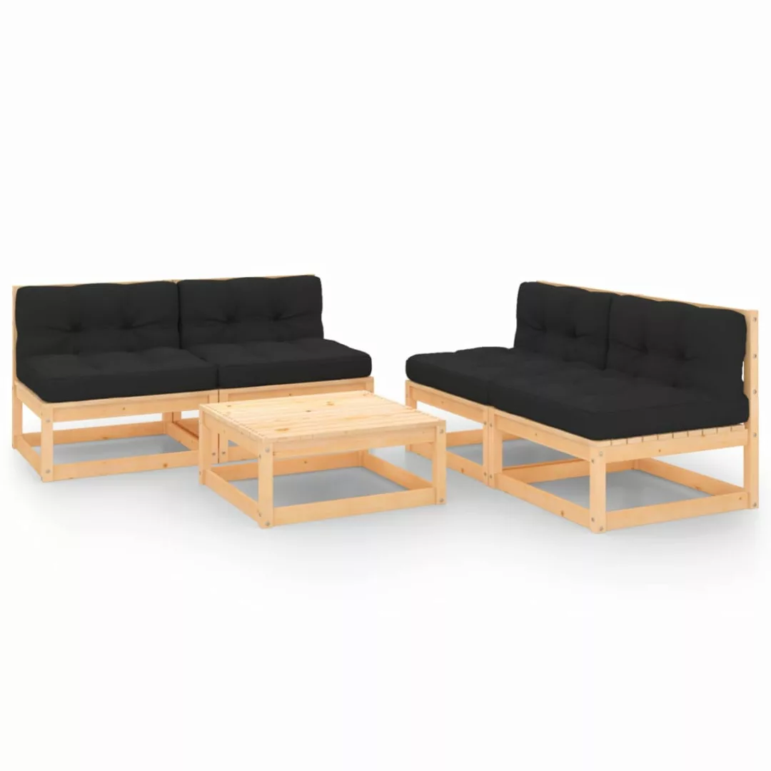 5-tlg. Garten-lounge-set Mit Kissen Massivholz Kiefer günstig online kaufen