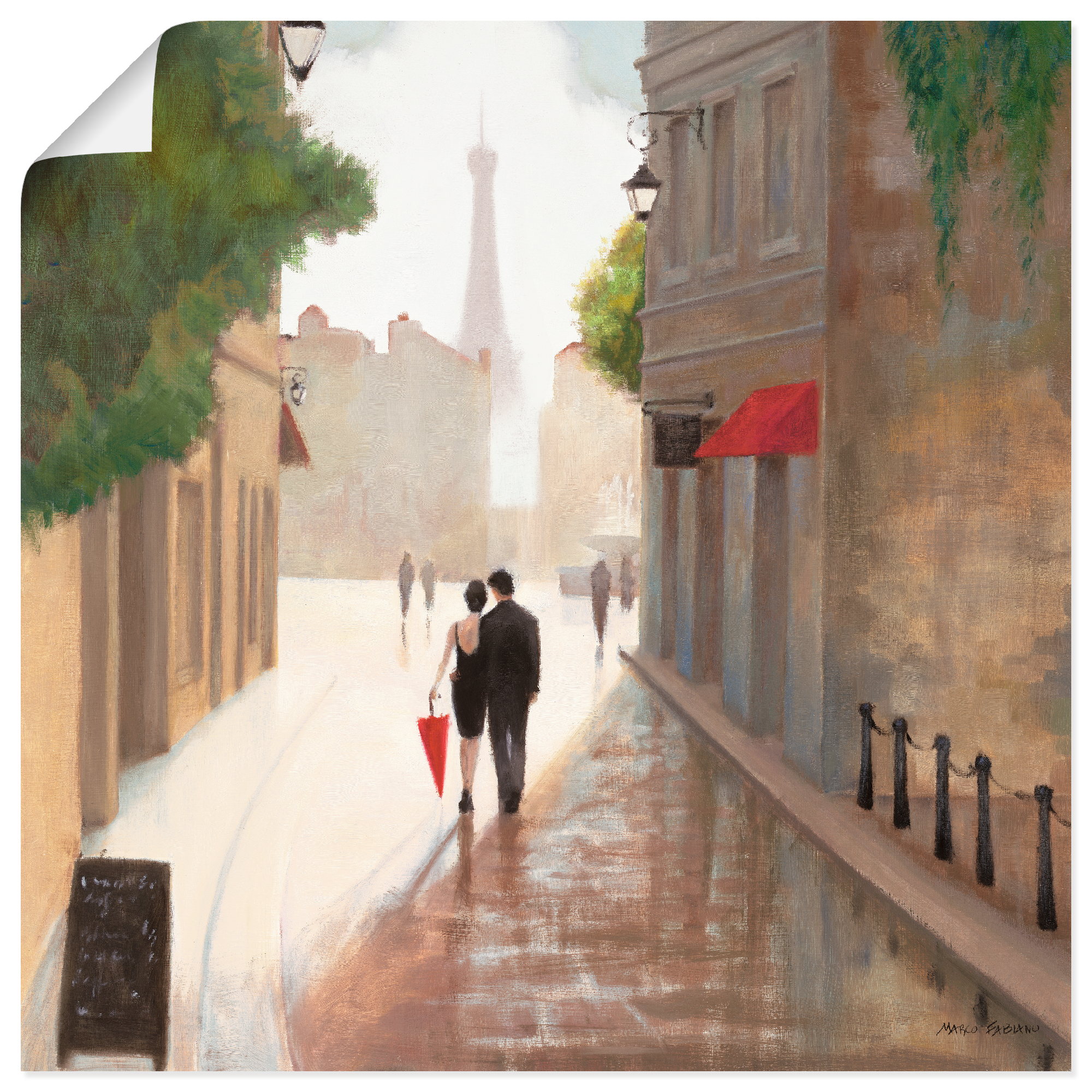 Artland Wandbild "Paris Romanze I", Frankreich, (1 St.), als Leinwandbild, günstig online kaufen