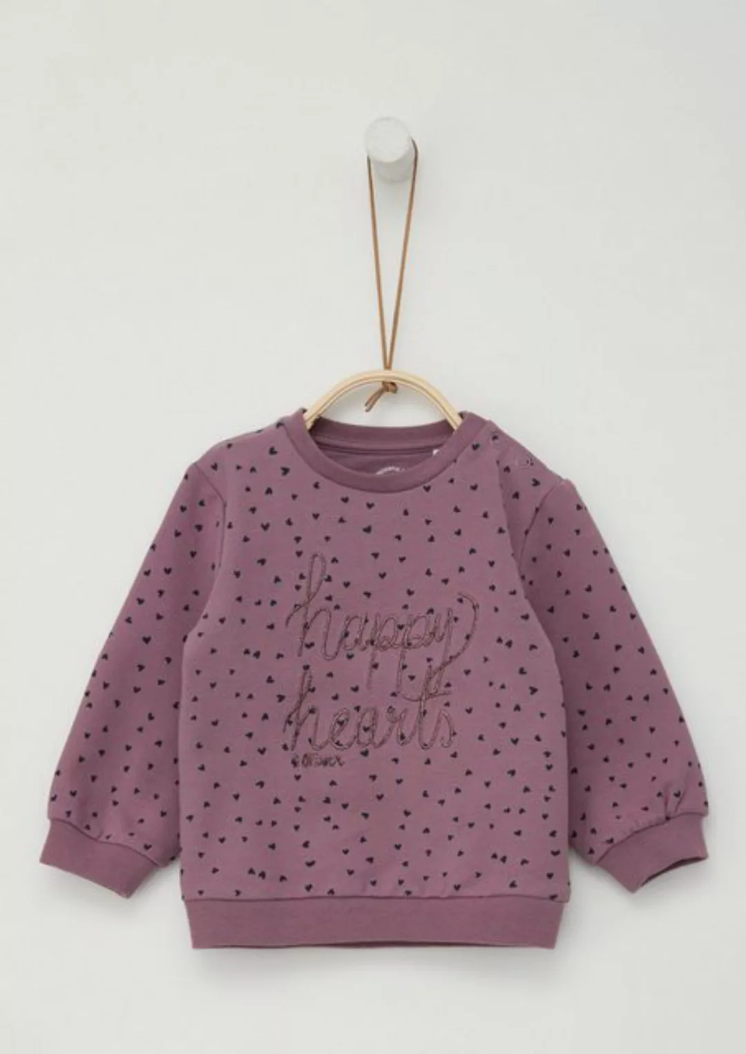 s.Oliver Sweatshirt Sweatshirt mit All-over-Print und Glitzer-Stickerei Raf günstig online kaufen