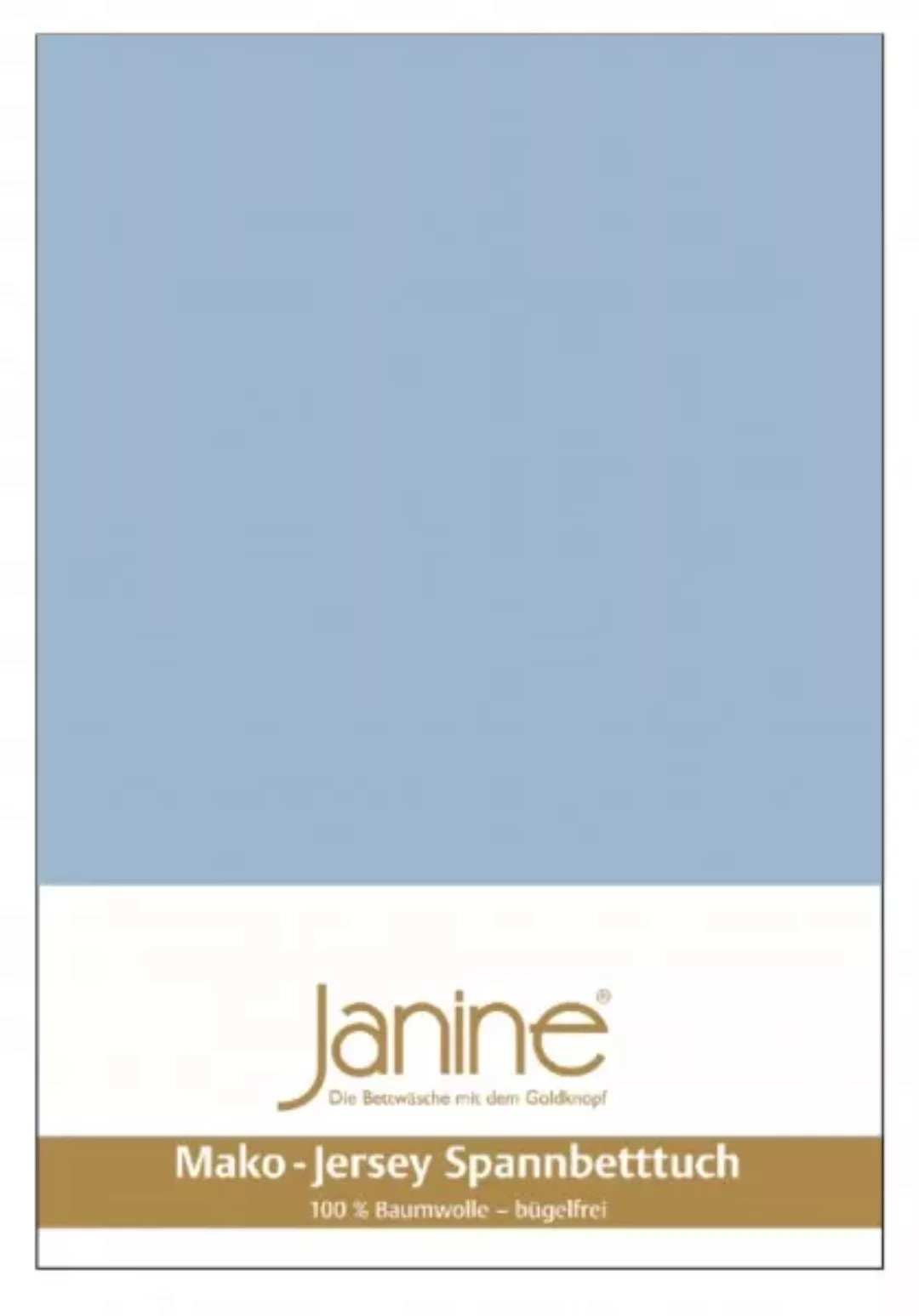 Janine Spannbetttuch Mako-Feinjersey 5007 perlblau Größe:  150x200 cm günstig online kaufen