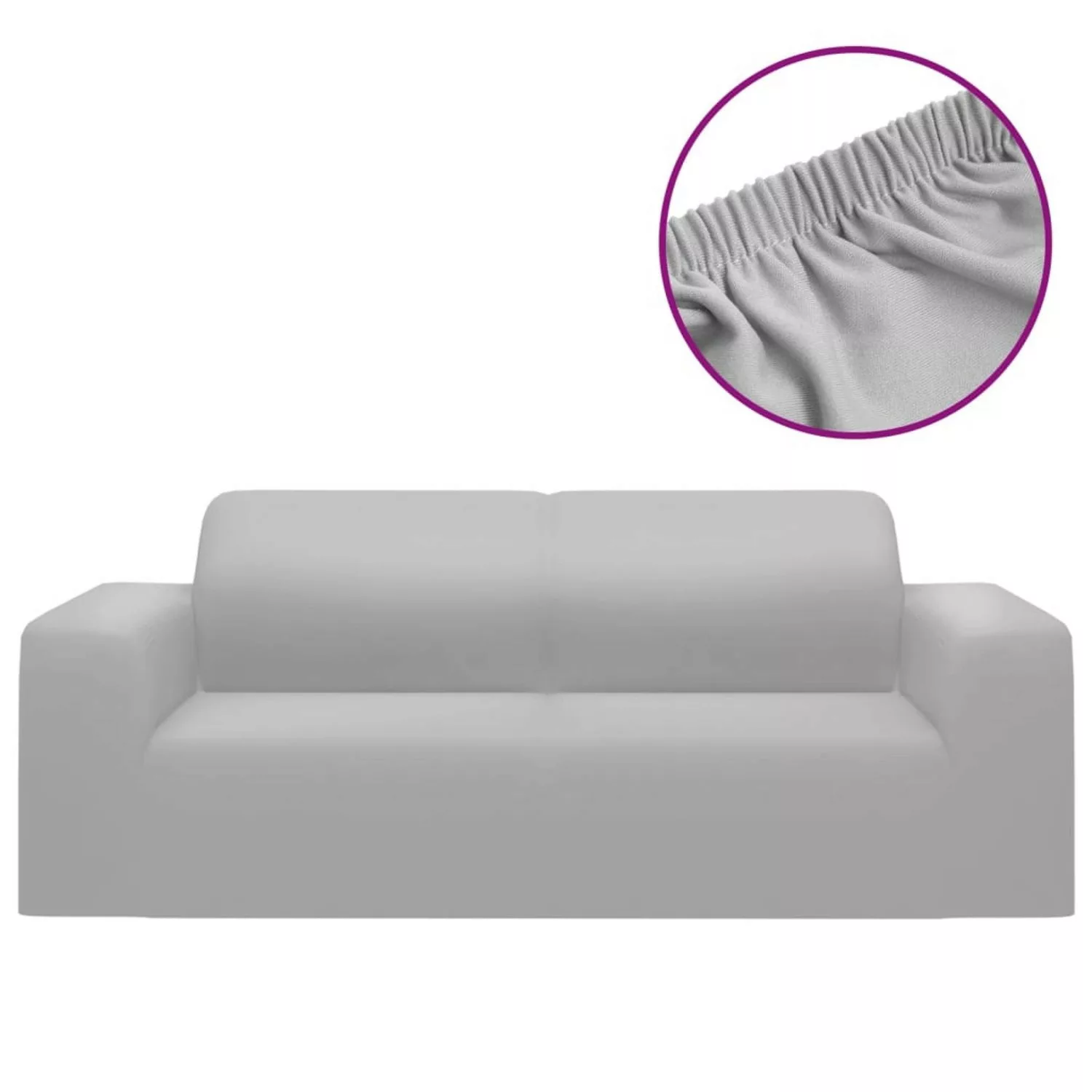 vidaXL Stretch Sofahusse 2-Sitzer Grau Polyester-Jersey günstig online kaufen