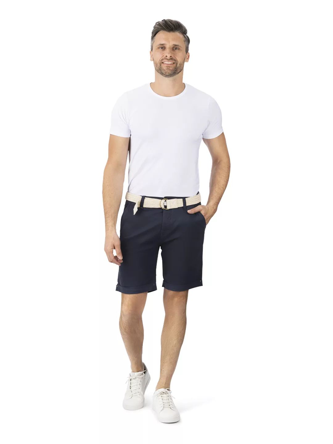 DENIMFY Chino Shorts Herren mit Gürtel Regular Fit DFLio günstig online kaufen