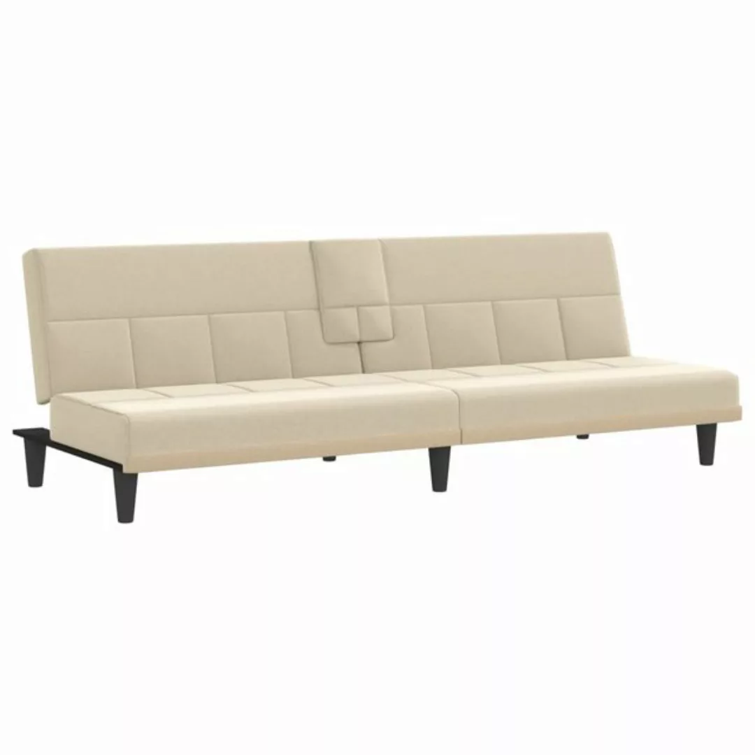 Vidaxl Schlafsofa Mit Getränkehaltern Creme Stoff günstig online kaufen