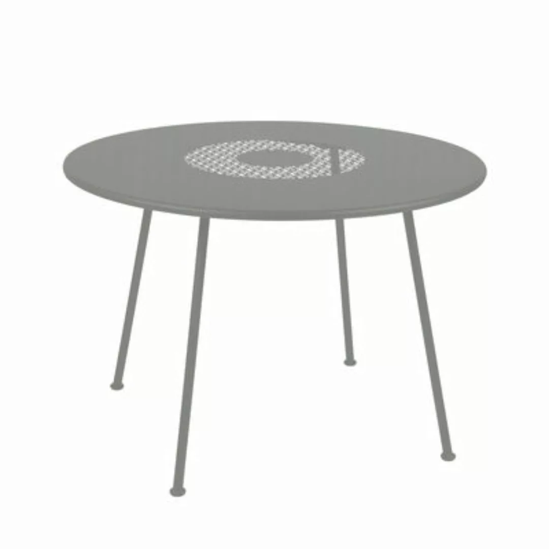 Runder Tisch Lorette metall grau / Ø 110 cm - Metall-Lochblech - Fermob - günstig online kaufen