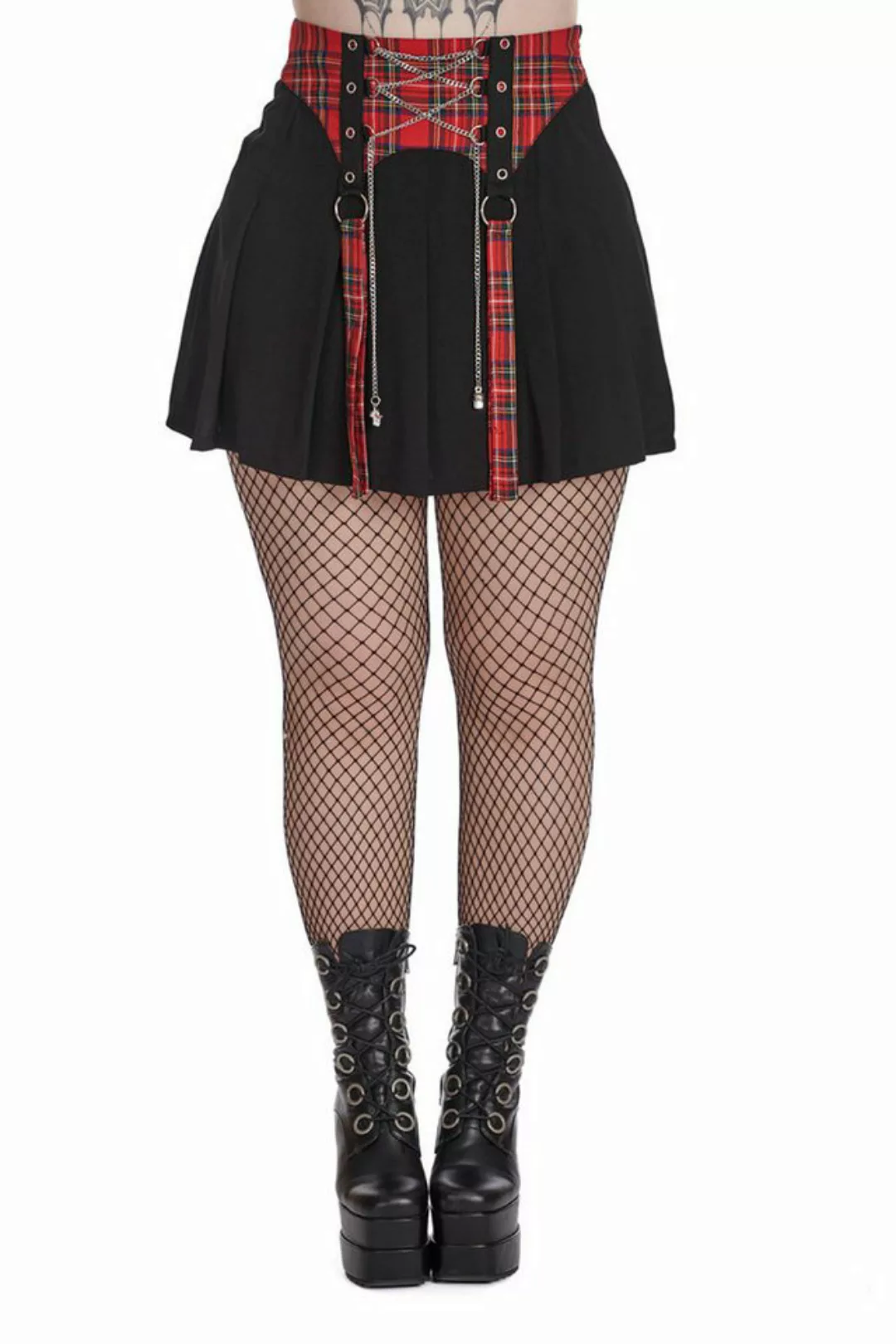 Banned Plisseerock Isadora Tartan Punk Gothic Goth Grufti günstig online kaufen