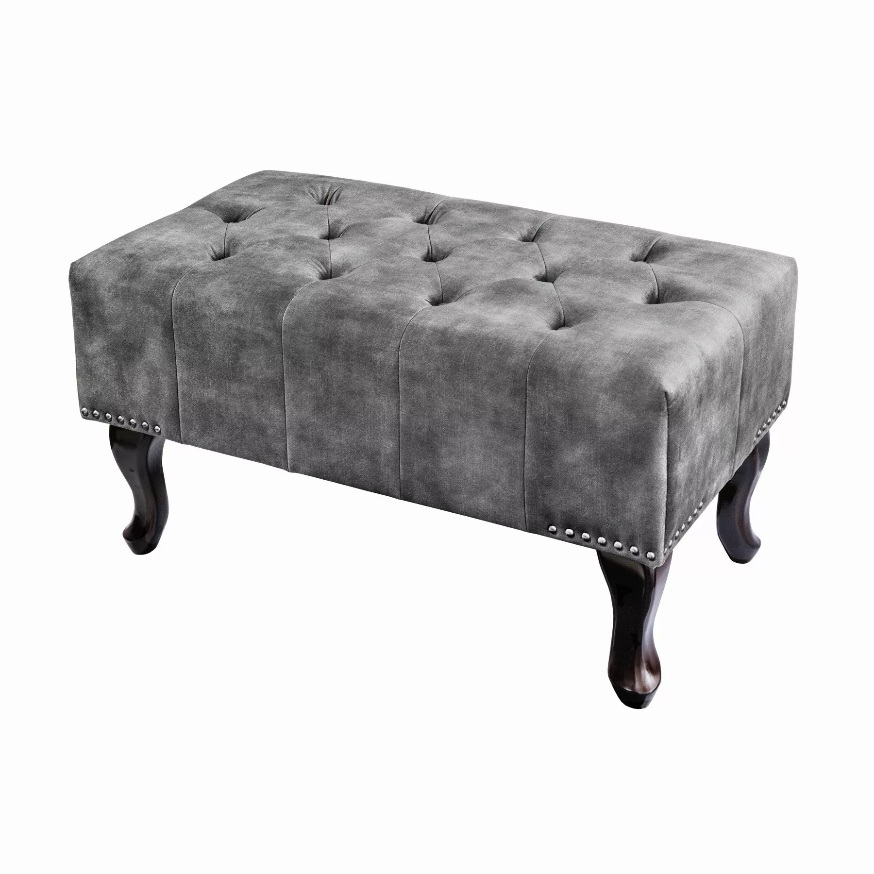 riess-ambiente Fußhocker CHESTERFIELD 80cm grau / günstig online kaufen