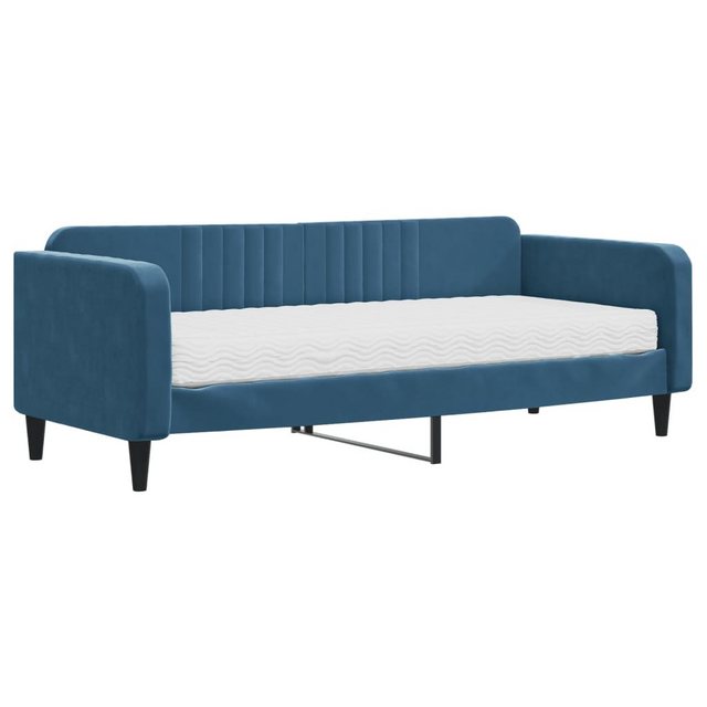 vidaXL Gästebett Gästebett Tagesbett mit Matratze Blau 90x200 cm Samt Bett günstig online kaufen