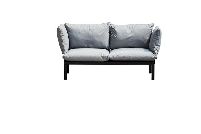 Fiam Gartensofa Garten Sofa Domino 2-Sitzer, Schwarz/Grau günstig online kaufen