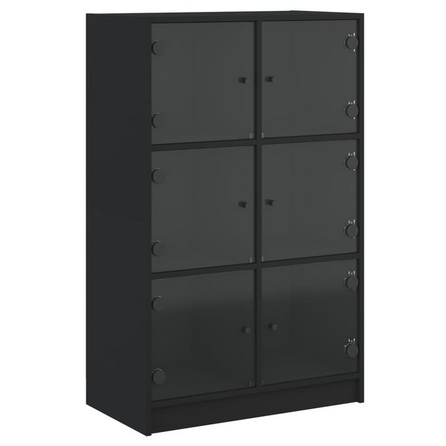 vidaXL Kleiderschrank Highboard mit Türen Schwarz 68x37x109 cm Holzwerkstof günstig online kaufen