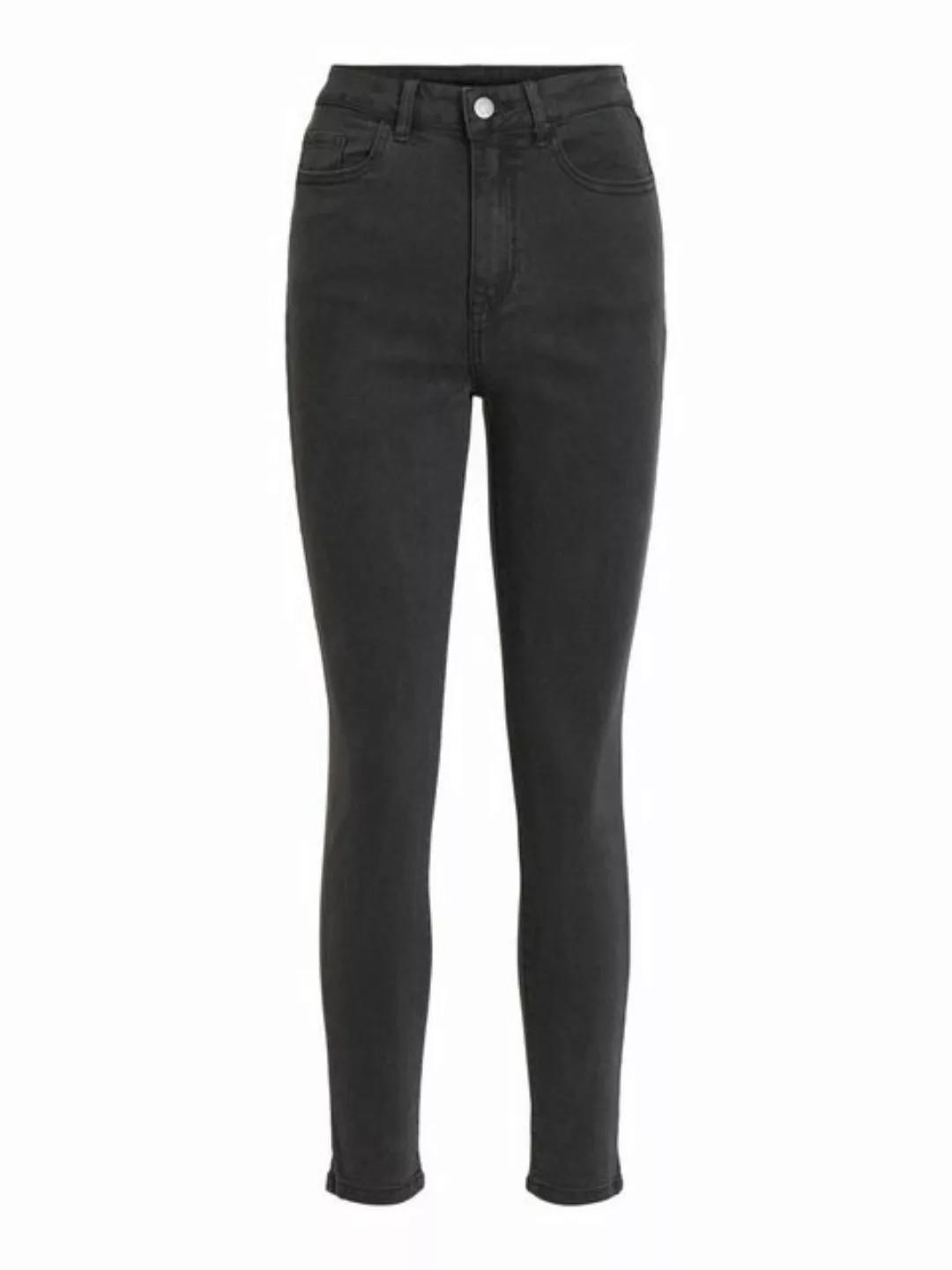 VILA Cropped High Waist Straight Fit Jeans Damen Schwarz günstig online kaufen