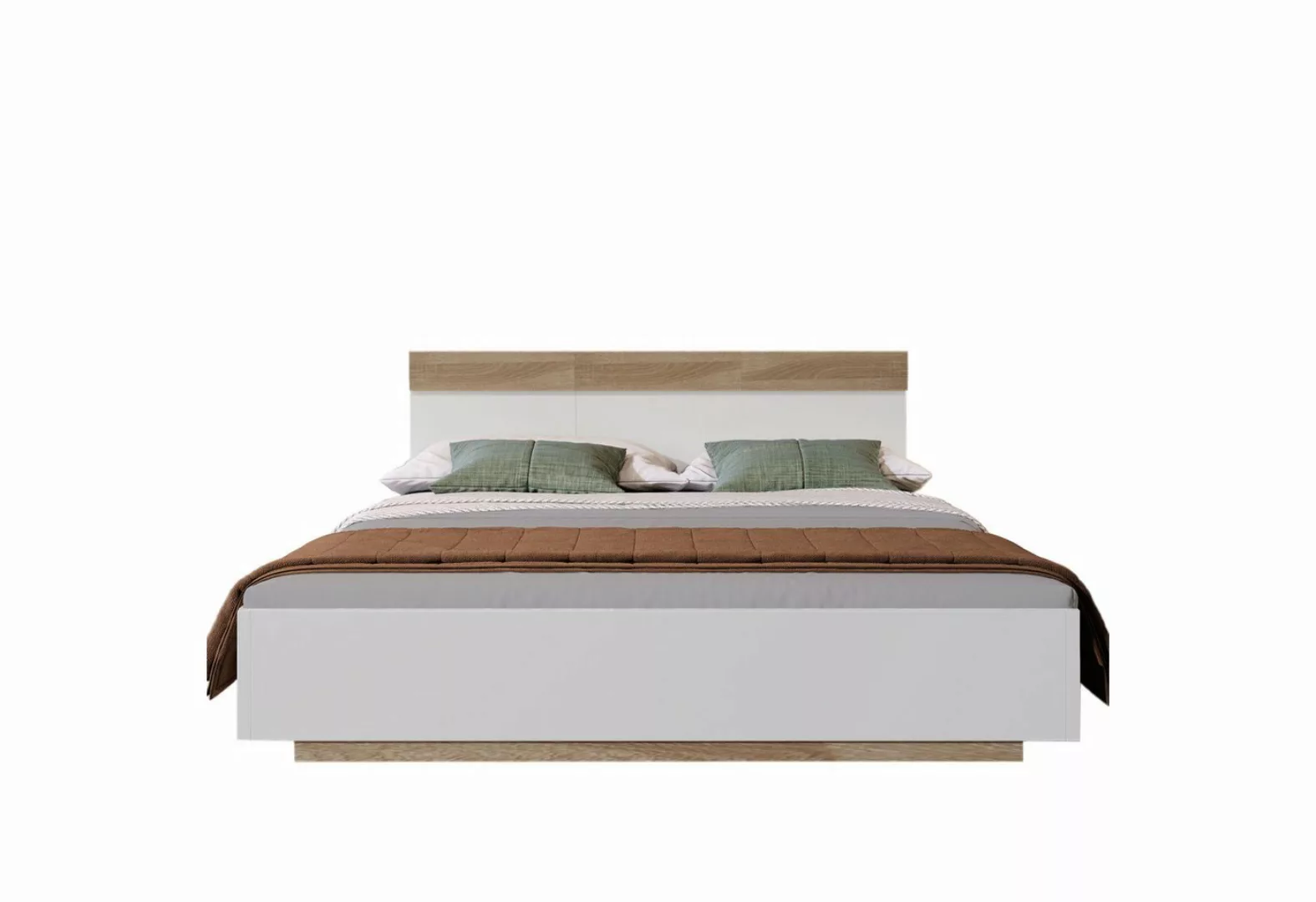 Welikera Holzbett Doppelbett,Holzbett Schwebebett,Flachbett mit Kopfteil,Be günstig online kaufen