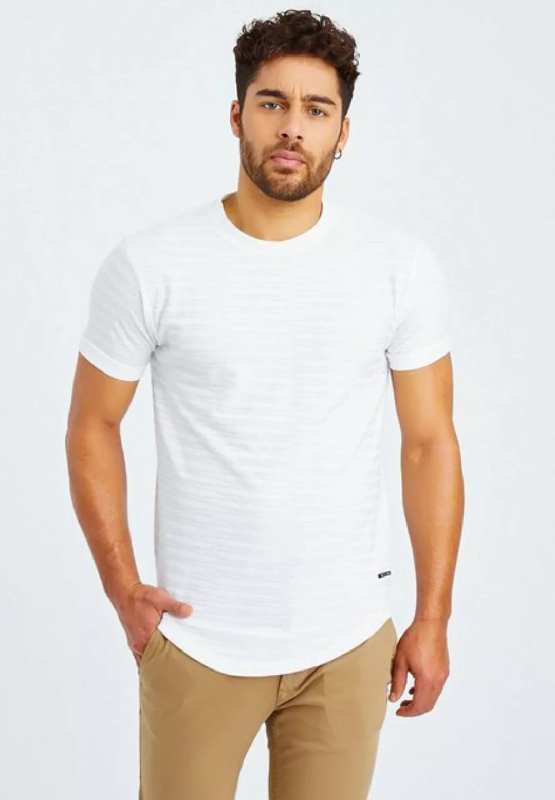 Leif Nelson T-Shirt Herren T-Shirt Rundhals LN-55285 normal günstig online kaufen