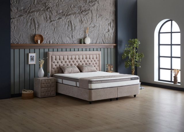 Villa Möbel Polsterbett Oxy (Bett Set, 4-tlg., Bett Set aus Bettkasten, Kop günstig online kaufen