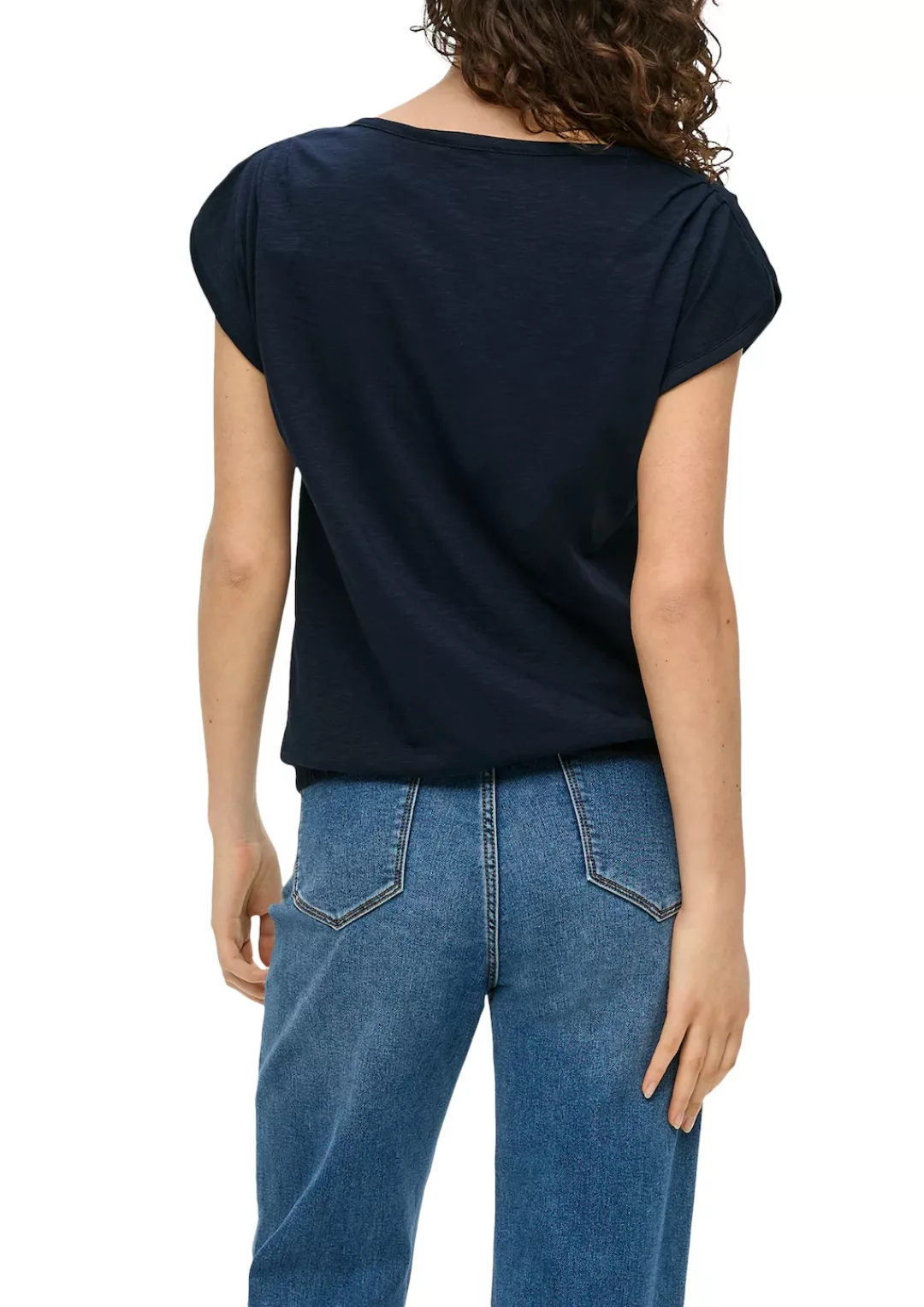 s.Oliver T-Shirt mit U-Boot-Kragen günstig online kaufen