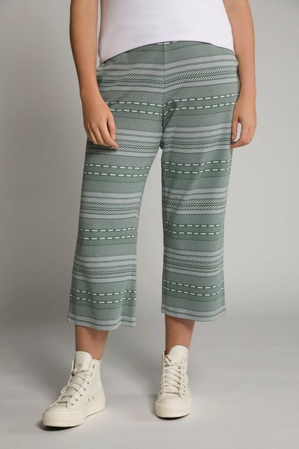 Ulla Popken Culotte Culotte Two-Tone-Jacquard weites Bein Biobaumwolle günstig online kaufen