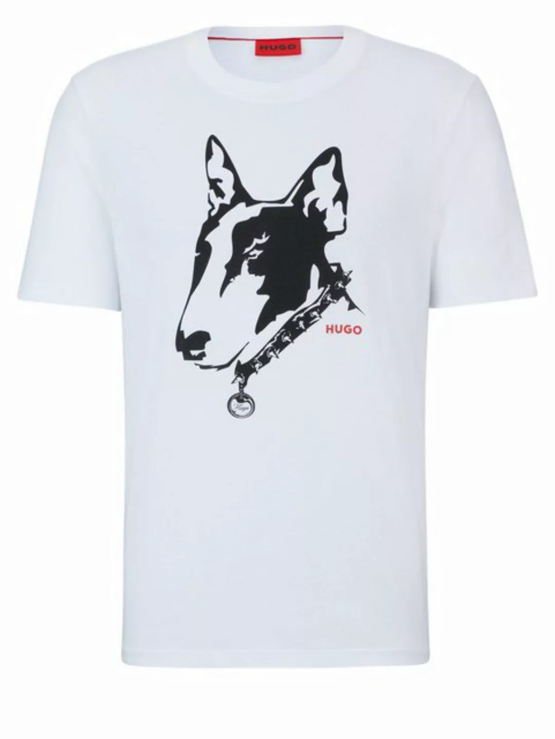 HUGO T-Shirt Dammock mit Hunde-Artwork (1-tlg) günstig online kaufen