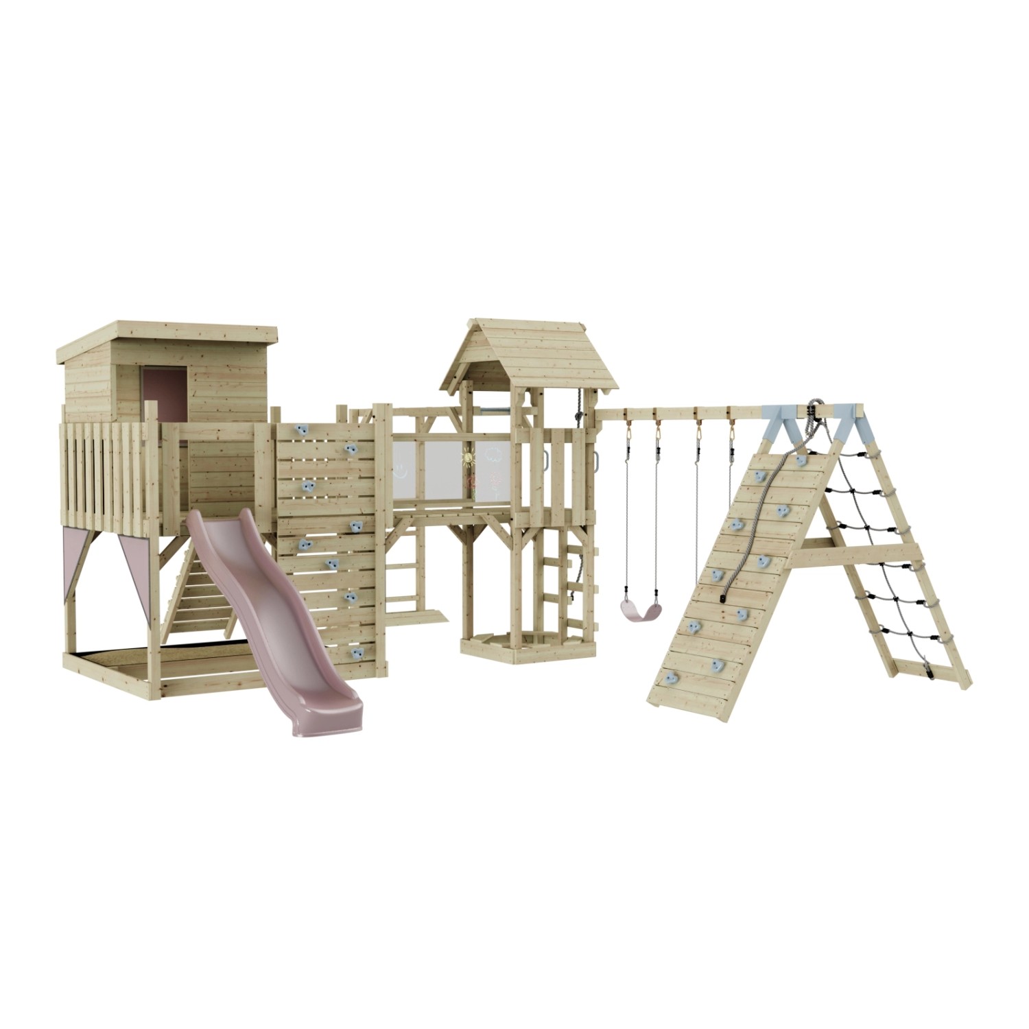 OutdoorToys Spielturm Lars mit Kinderschaukel Altrosa günstig online kaufen