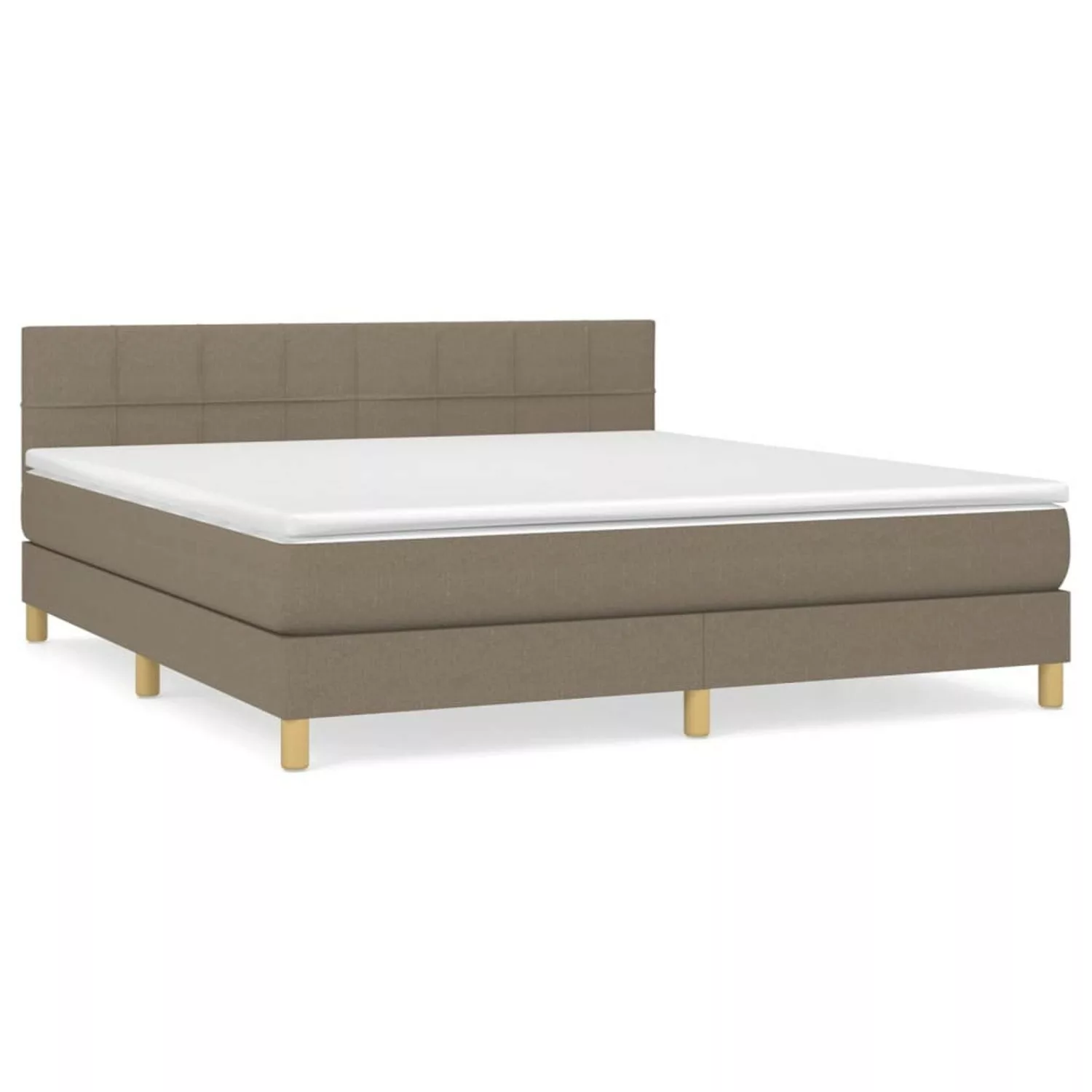 vidaXL Boxspringbett Boxspringbett mit Matratze Taupe 160x200 cm Stoff Bett günstig online kaufen