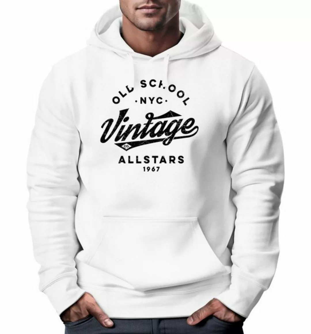 Neverless Hoodie Hoodie Herren College Style Schriftzug Oldschool Vintage A günstig online kaufen