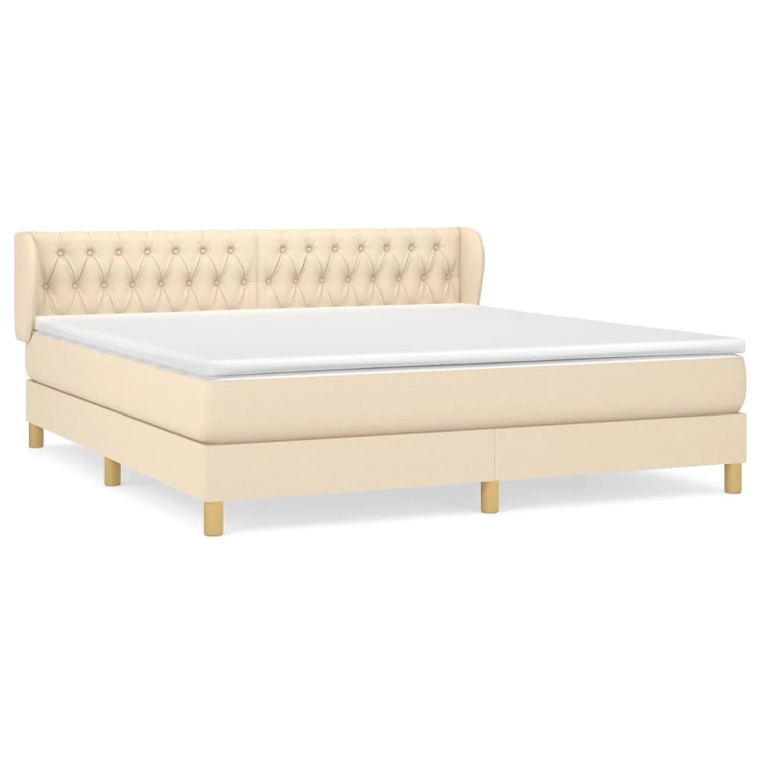 vidaXL Boxspringbett mit Matratze Creme 180x200 cm Stoff1378598 günstig online kaufen