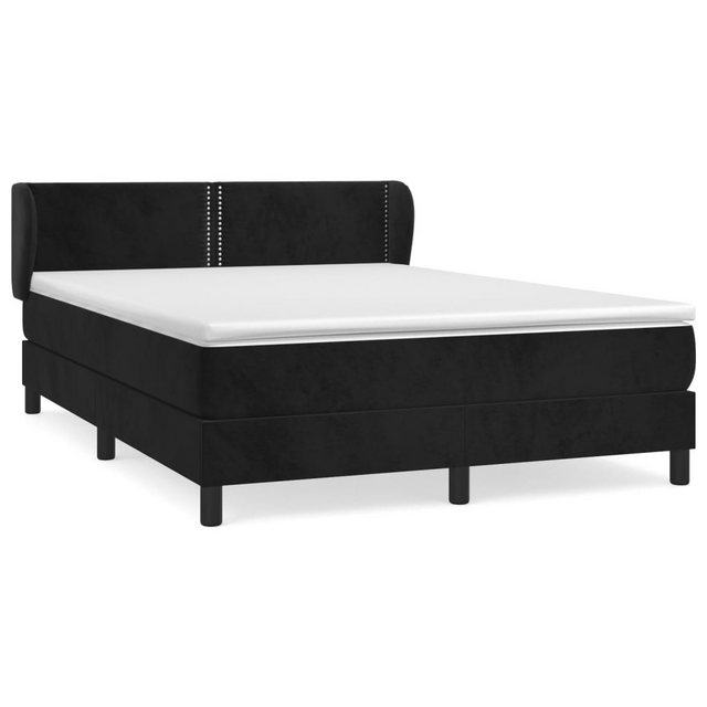 vidaXL Boxspringbett mit Matratze Schwarz 140x200 cm Samt1467356 günstig online kaufen