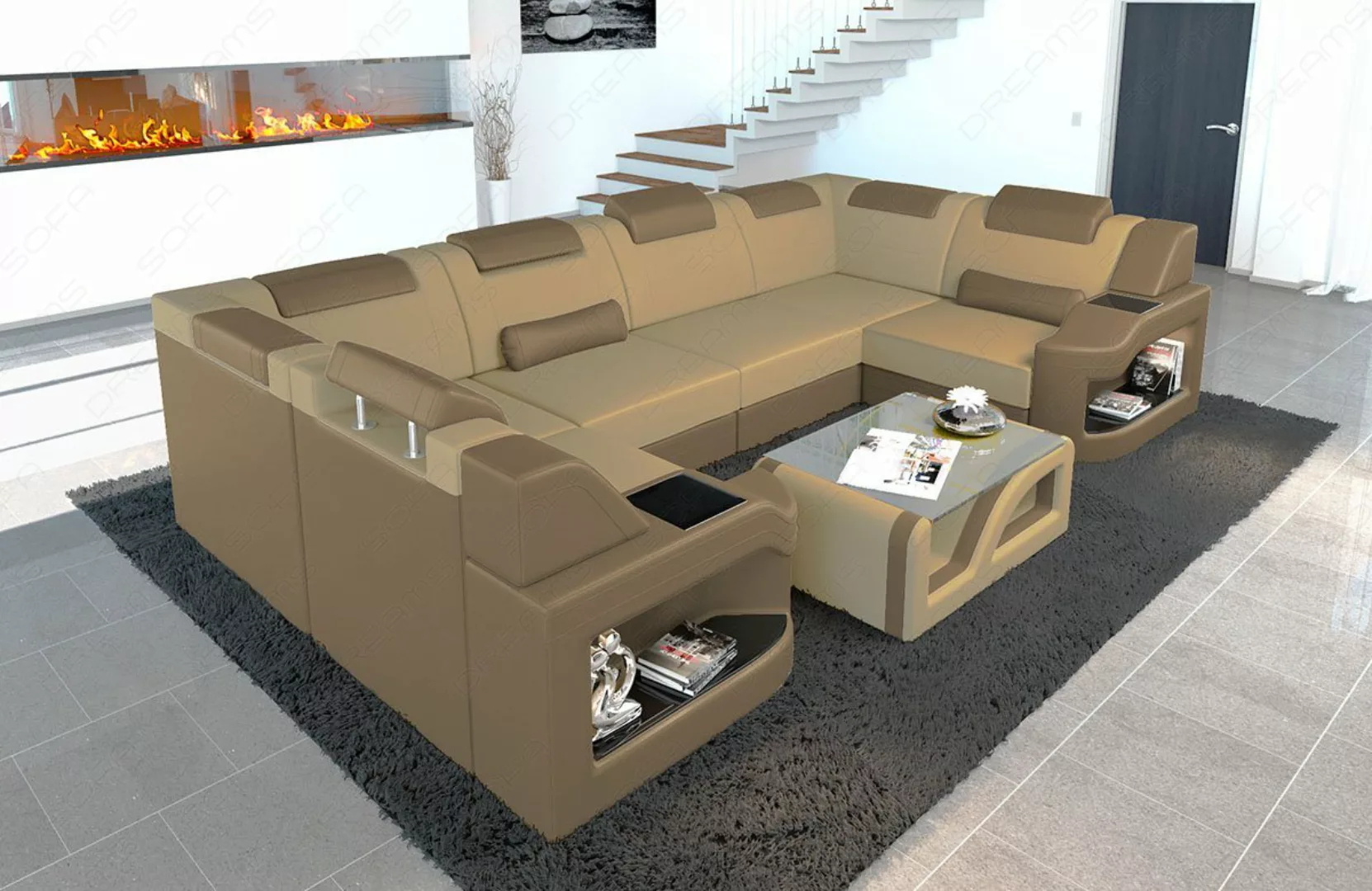 Sofa Dreams Wohnlandschaft Polster Design Stoffsofa Padua U Form M Mikrofas günstig online kaufen