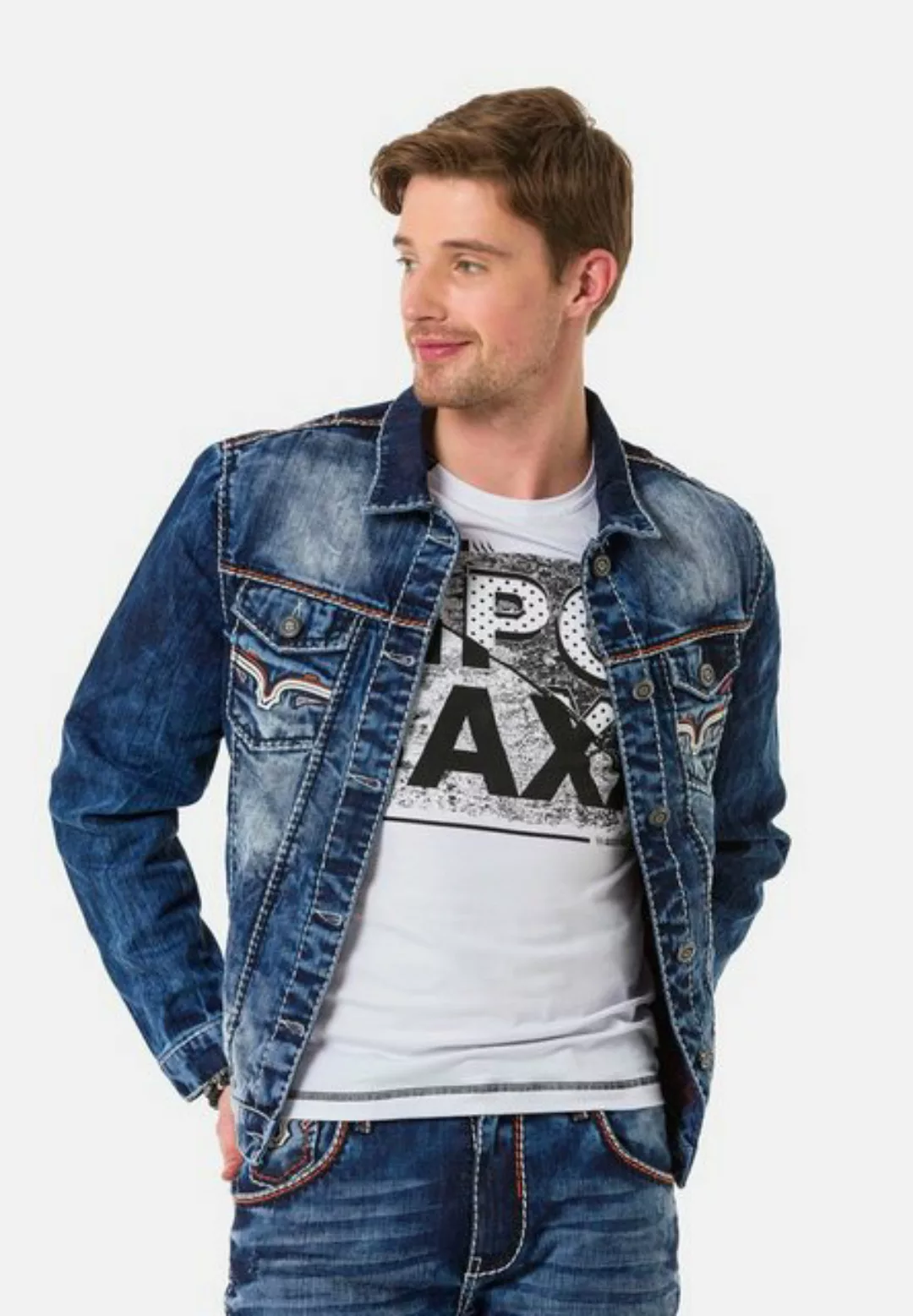Cipo & Baxx Jeansjacke mit tollen Zier-Elementen günstig online kaufen