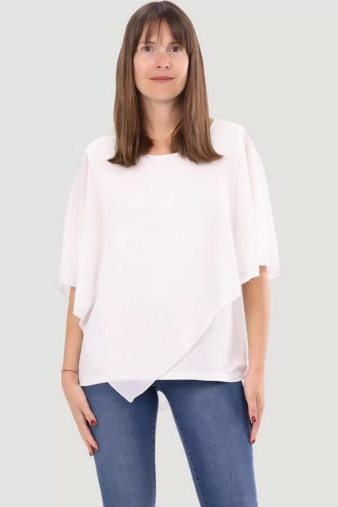 malito more than fashion Chiffonbluse 10732 Schlupfbluse Blusenshirt asymme günstig online kaufen