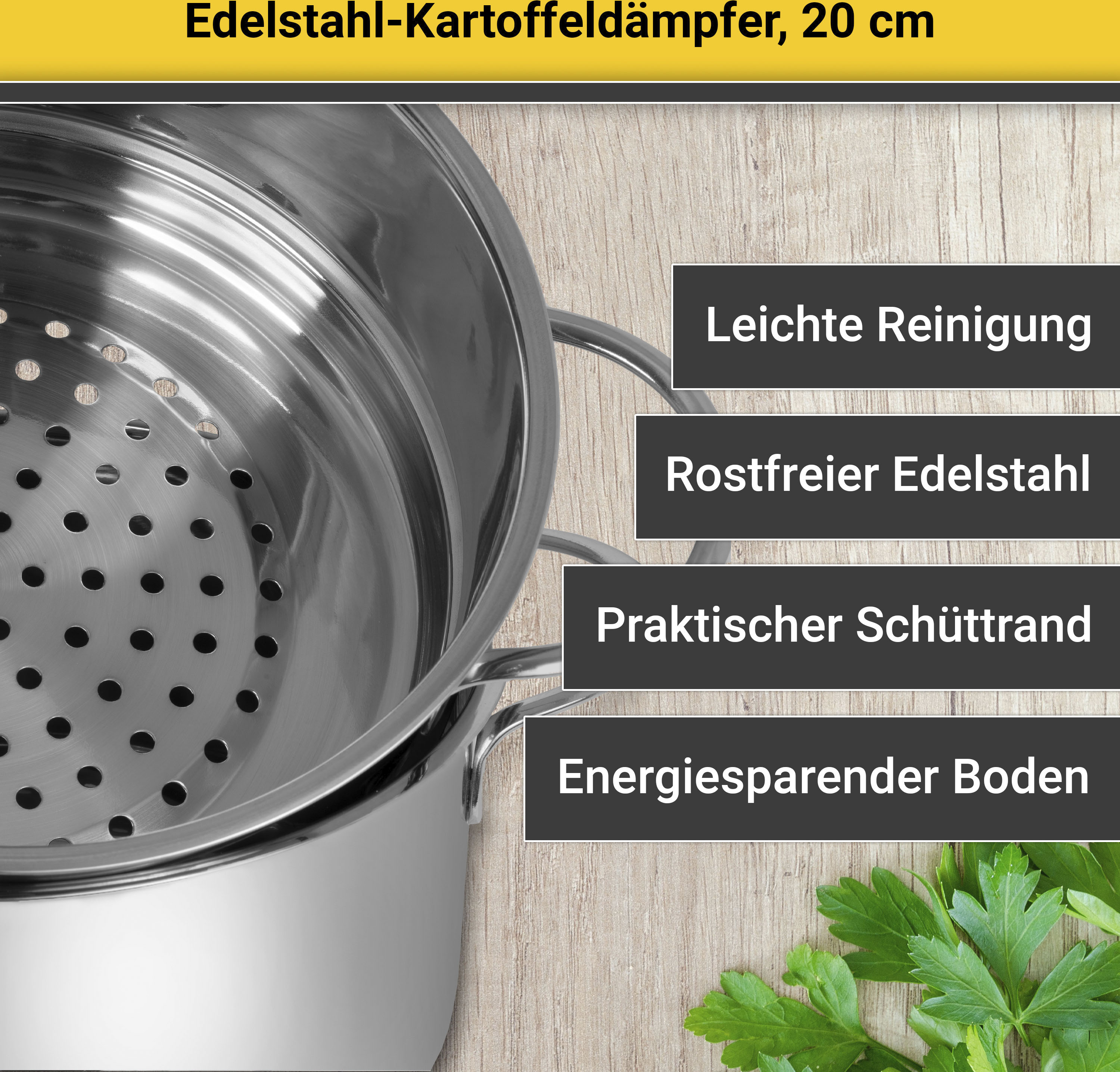 Krüger Dampfgartopf, Edelstahl, (1 tlg.), Dampfkochtopf, Induktion günstig online kaufen