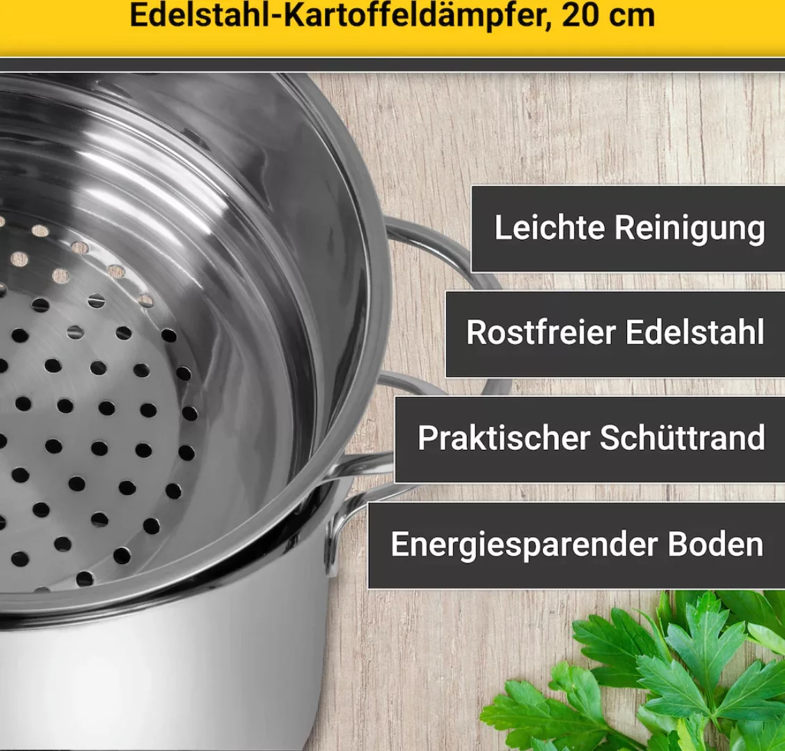 Krüger Dampfgartopf, Edelstahl, (1 tlg.), Dampfkochtopf, Induktion günstig online kaufen