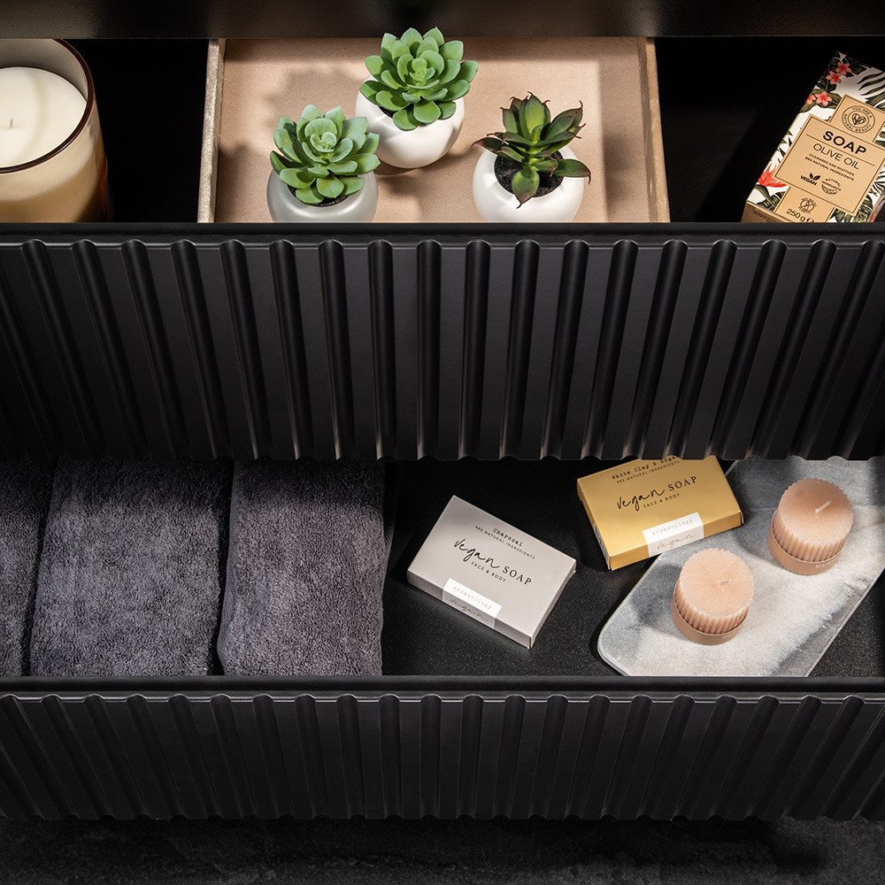 Lomadox Waschtisch NEWPORT-56-BLACK, in schwarz, 80cm günstig online kaufen