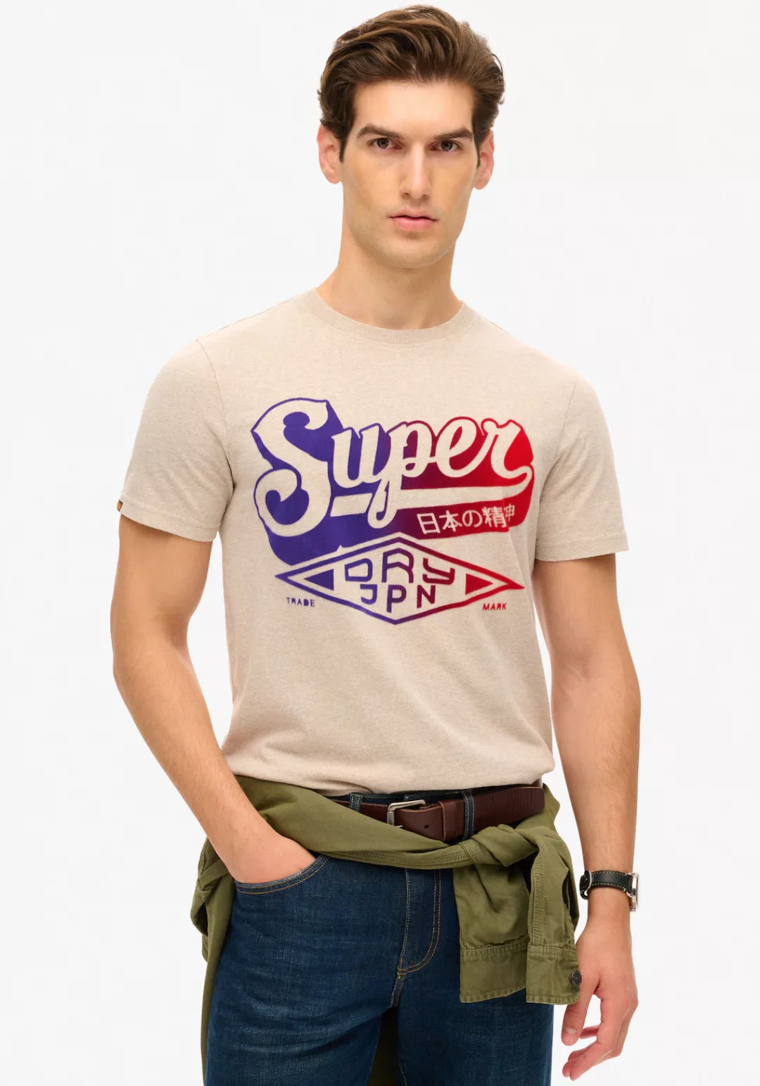 Superdry Rundhalsshirt "FLOCKED FADE GRAPHIC T SHIRT" günstig online kaufen