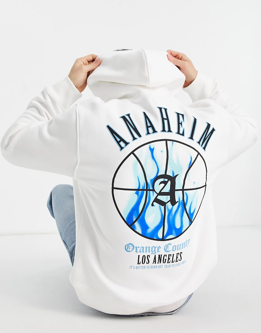 Topman – Kapuzenpullover in Weiß mit „Los Angeles“-Print günstig online kaufen