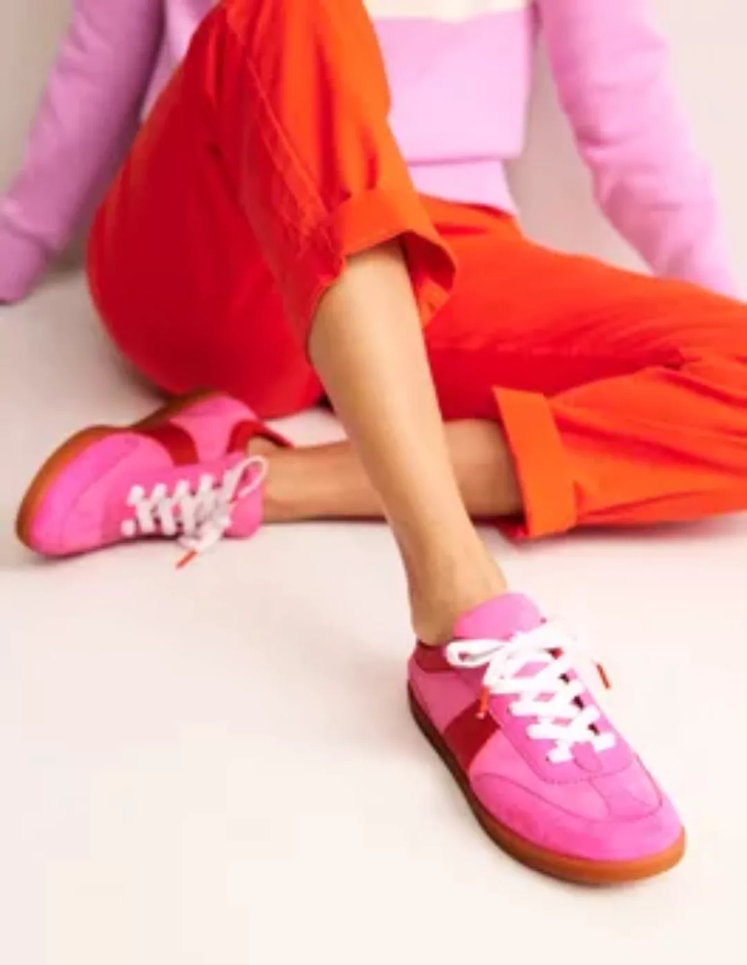 Erin Tennis-Sneaker im Retro-Stil Damen Boden, Rosa Blockfarben günstig online kaufen