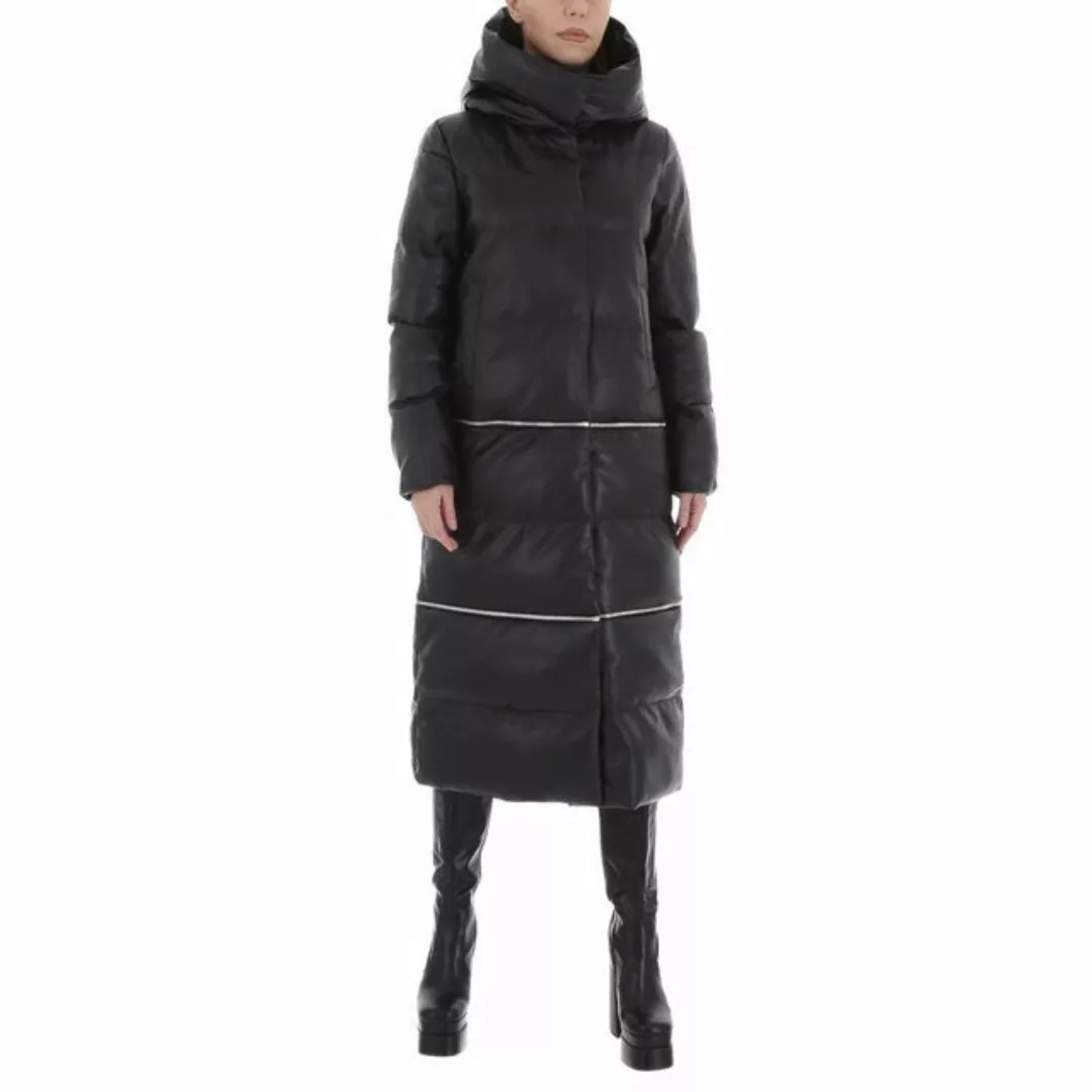 Ital-Design Wintermantel Damen Freizeit Kapuze Gefüttert Mantel in Schwarz günstig online kaufen