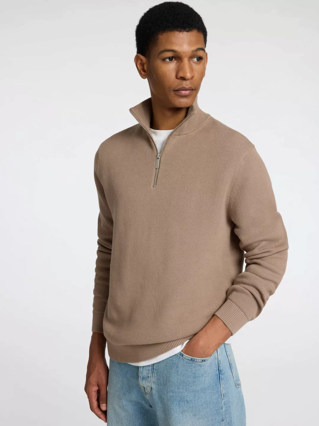 SELECTED HOMME Troyer "SLHDANE LS KNIT STRUCTURE HALF ZIP NOOS" günstig online kaufen