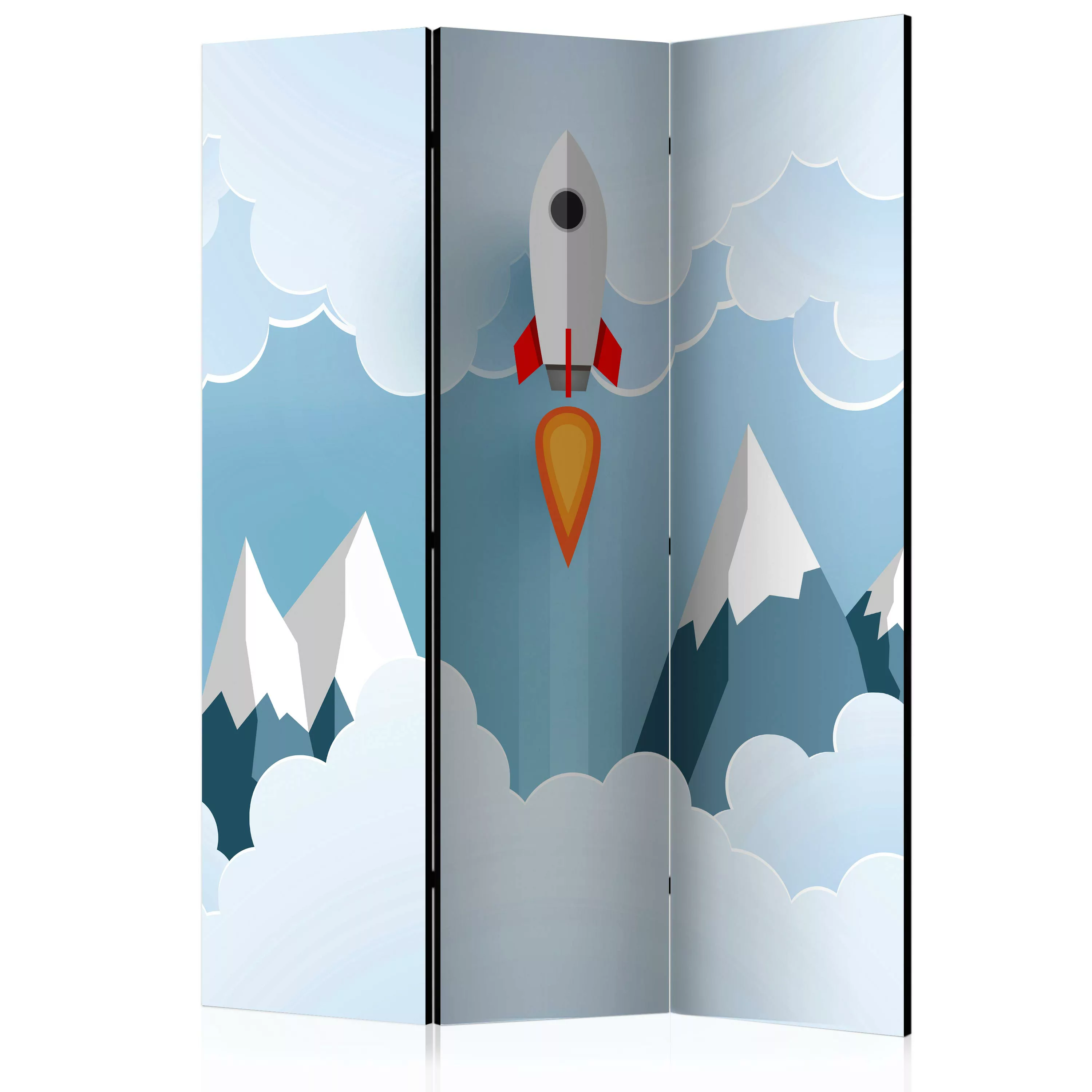 3-teiliges Paravent - Rocket In The Clouds [room Dividers] günstig online kaufen