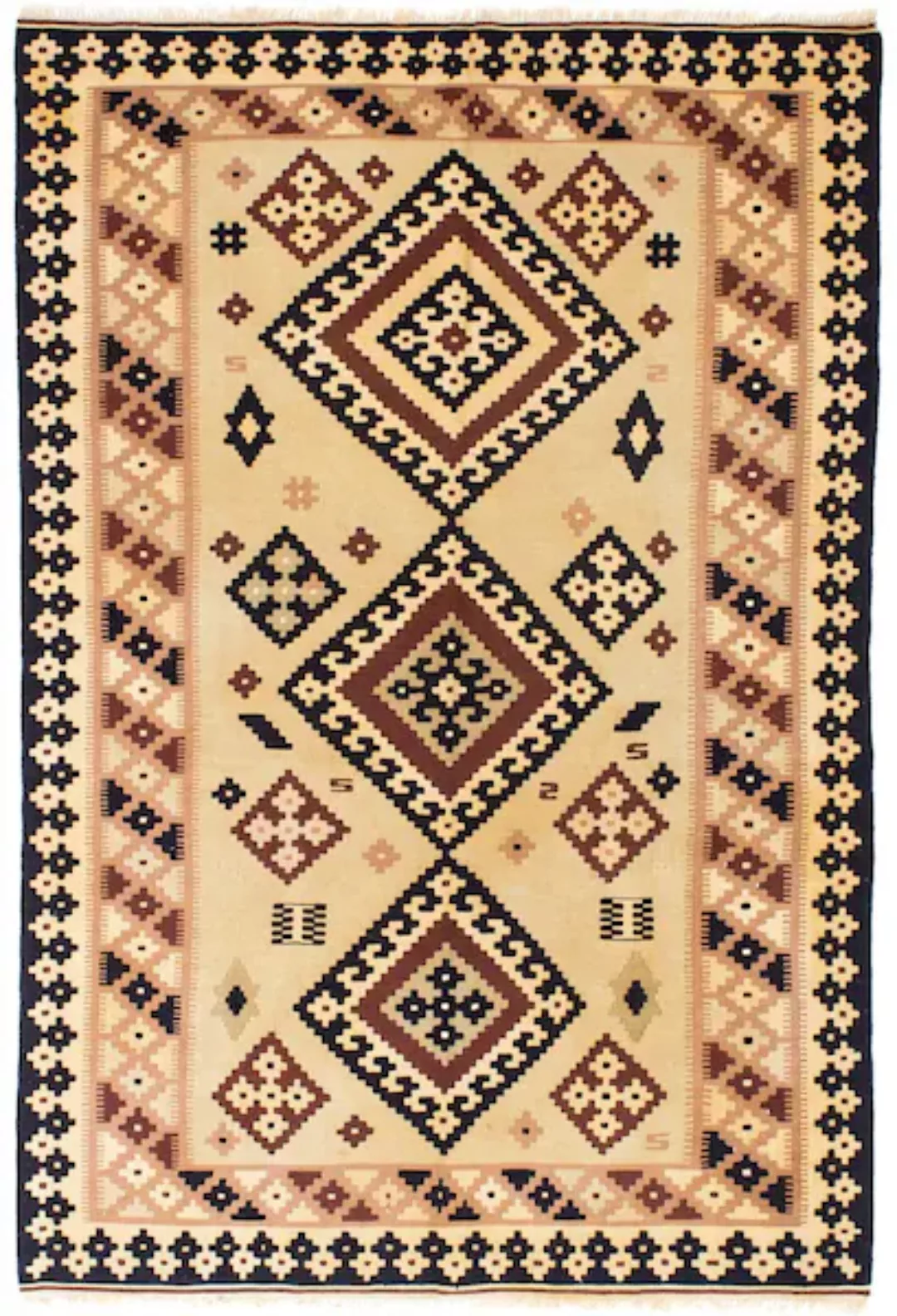 morgenland Wollteppich »Kelim Fars Medaillon Beige 214 x 140 cm«, rechtecki günstig online kaufen