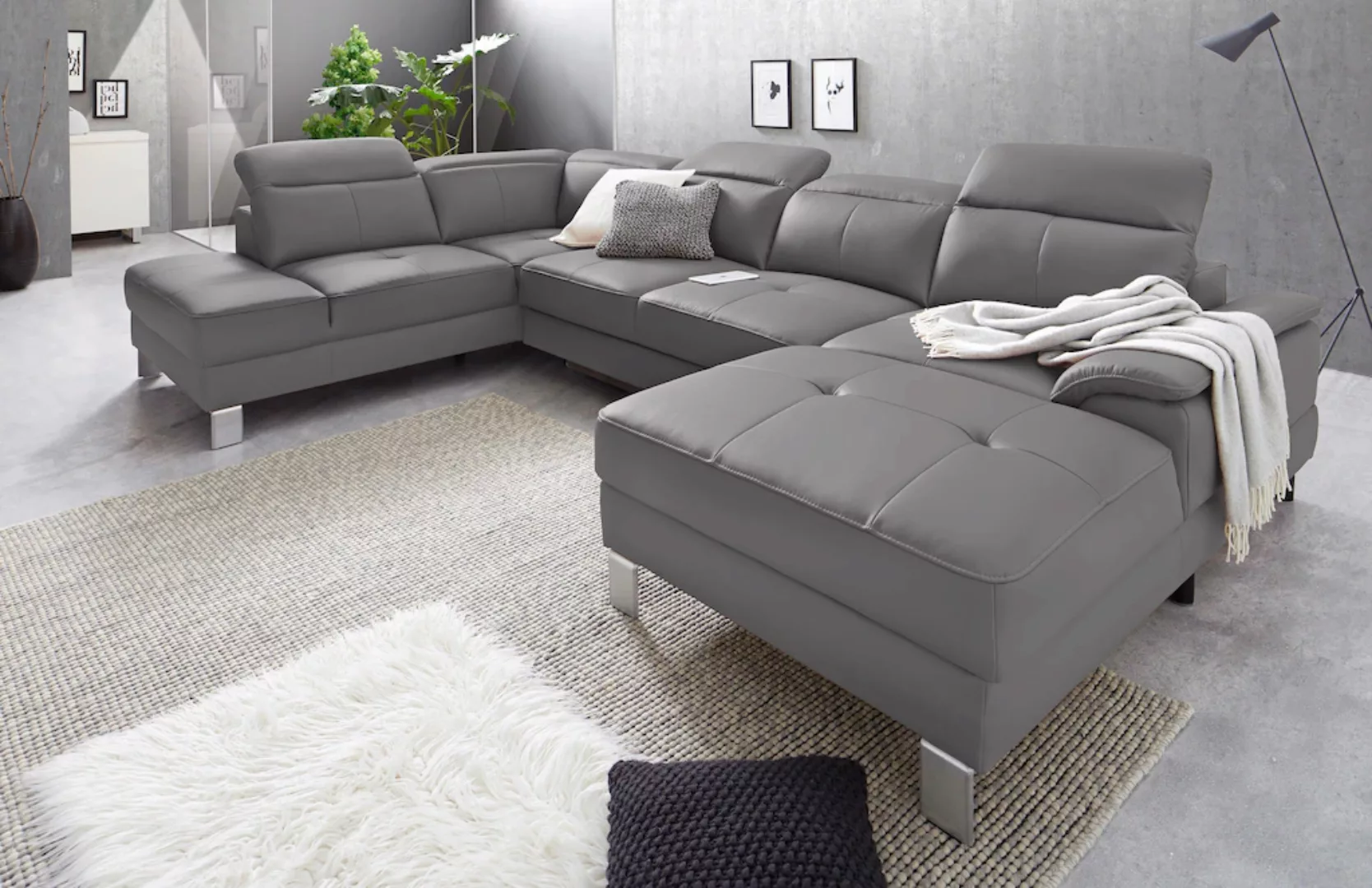 exxpo - sofa fashion Wohnlandschaft "Mantua 2, U-Form", inkl. Kopf- bzw. Rü günstig online kaufen