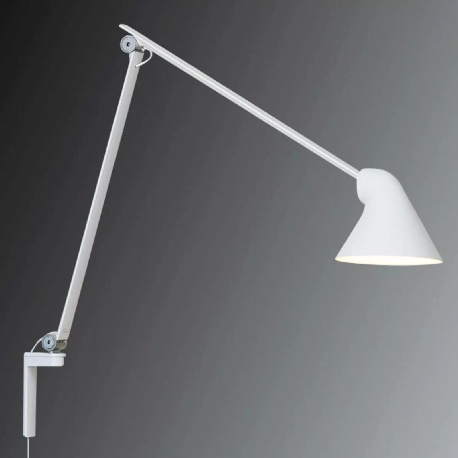 Louis Poulsen NJP LED-Wandlampe Arm lang, hellgrau günstig online kaufen